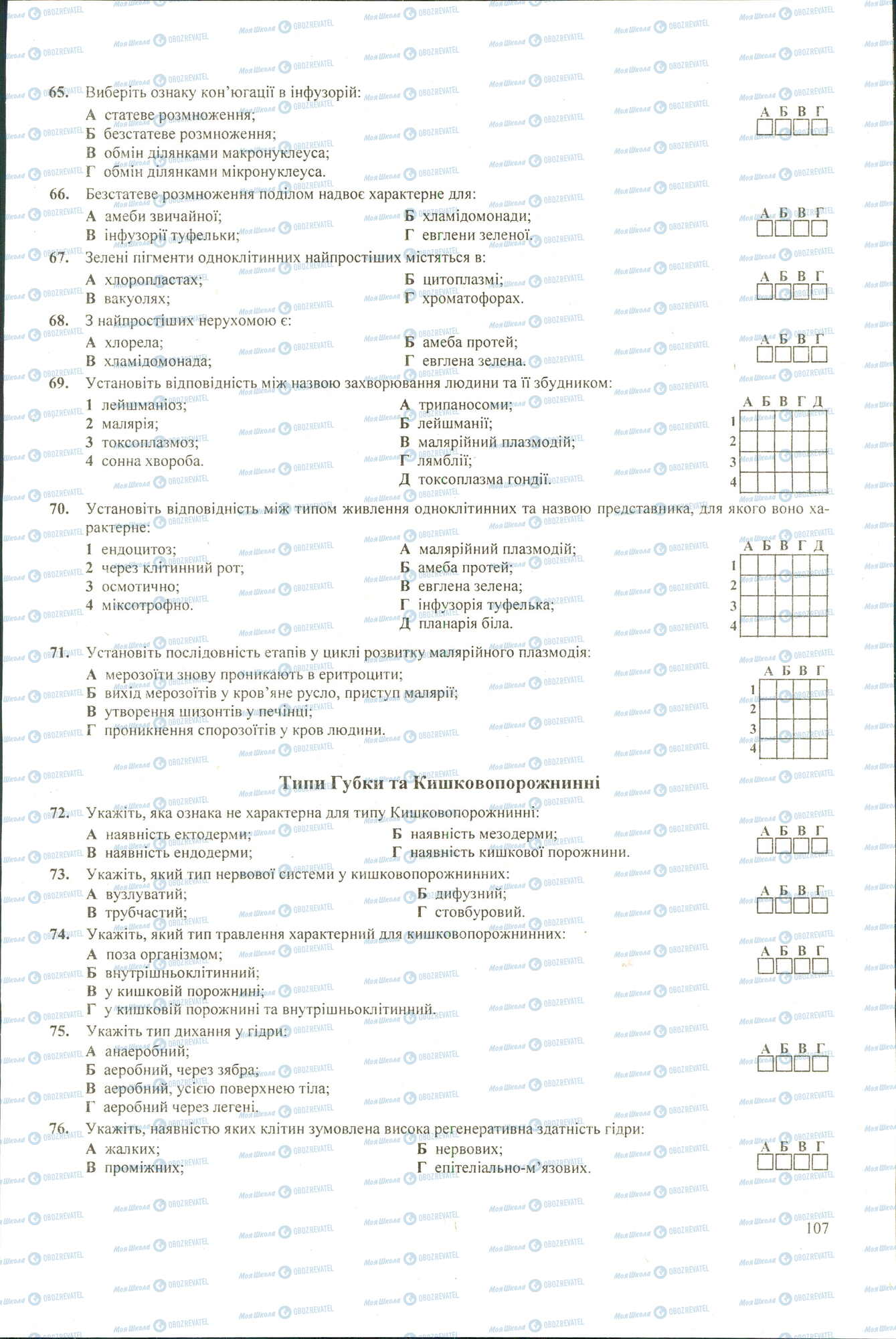ЗНО Біологія 11 клас сторінка 65-76