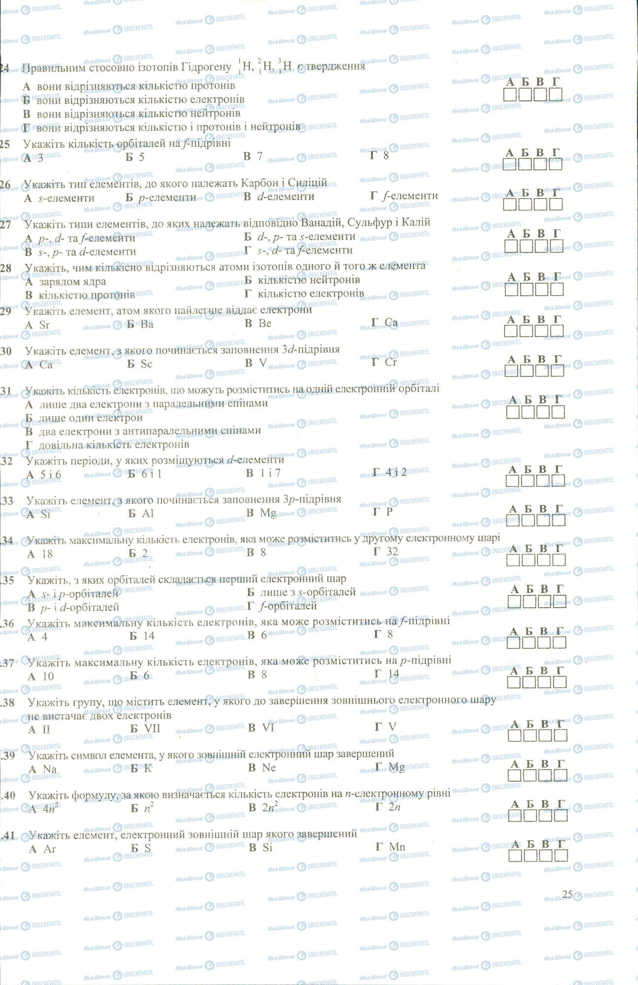 ЗНО Химия 11 класс страница 24-41
