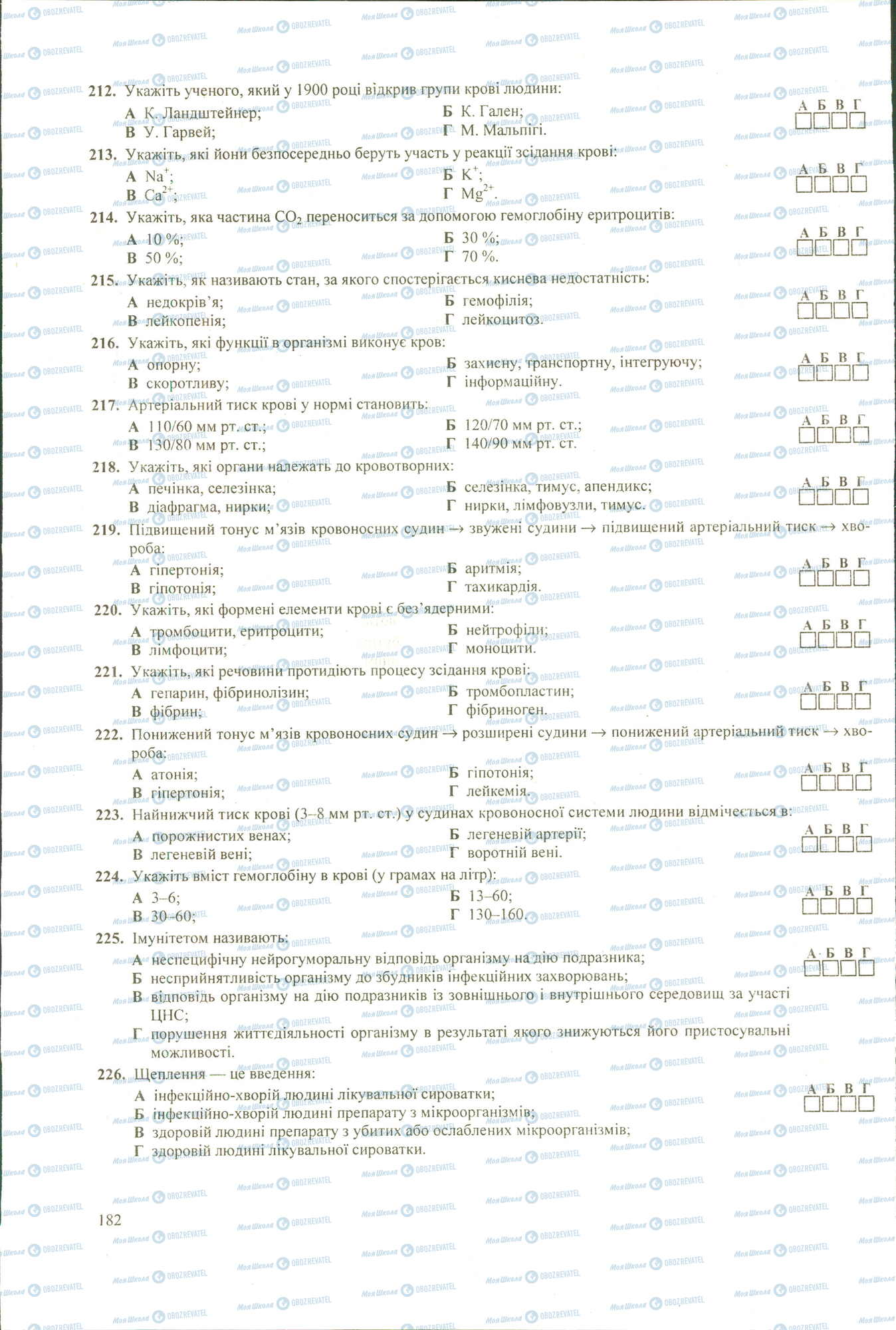 ЗНО Біологія 11 клас сторінка 212-226