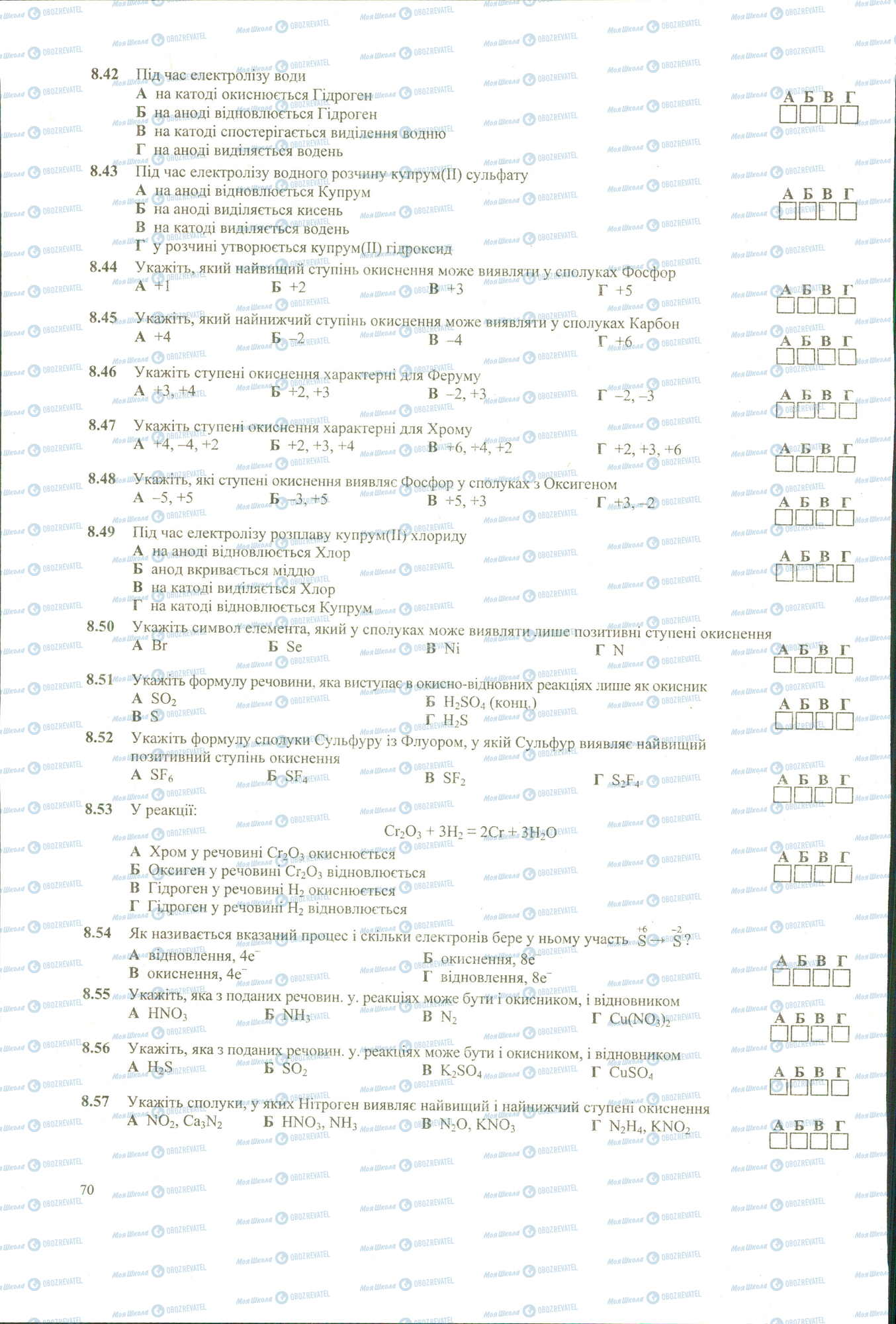 ЗНО Хімія 11 клас сторінка 42-57