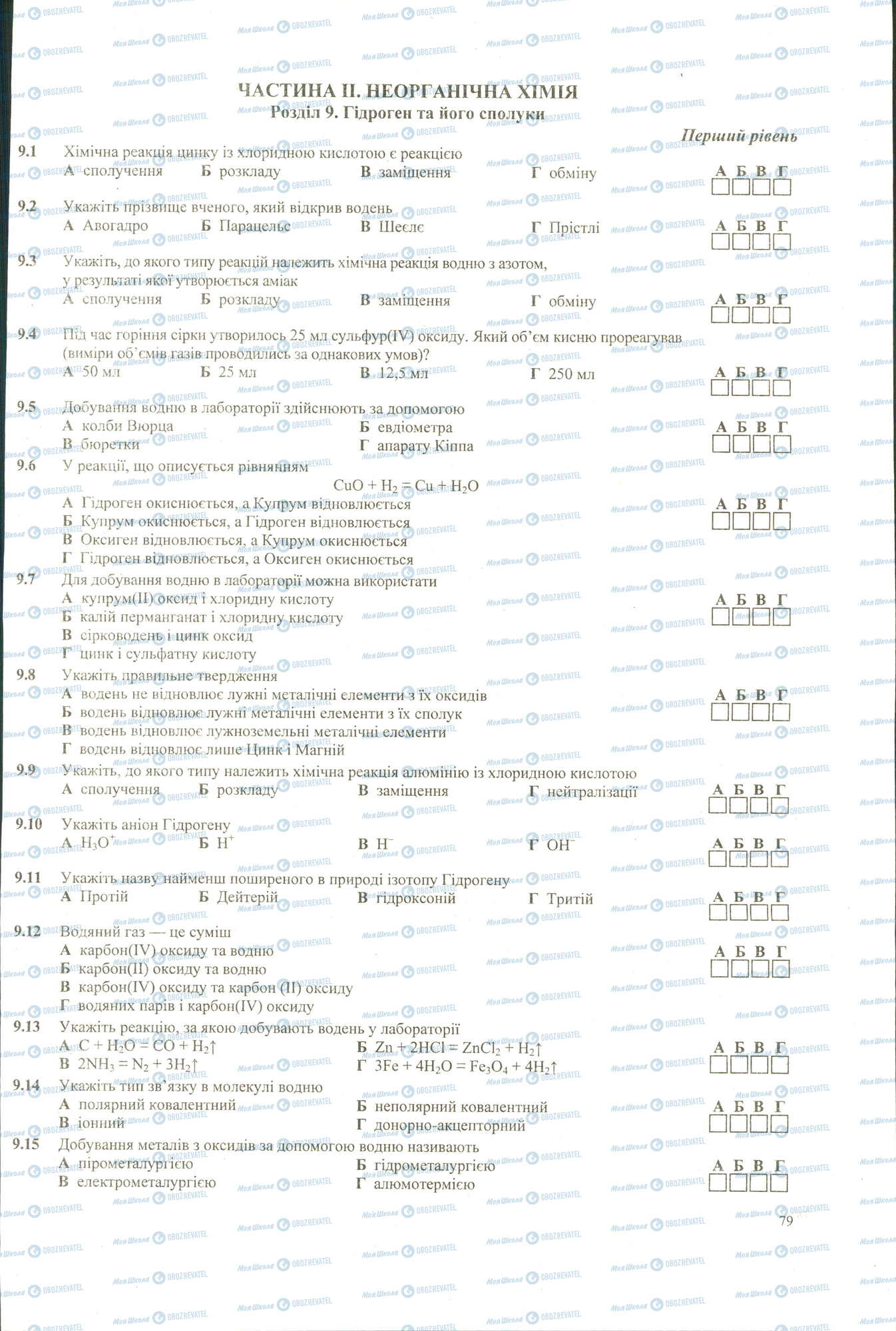 ЗНО Химия 11 класс страница 1-15