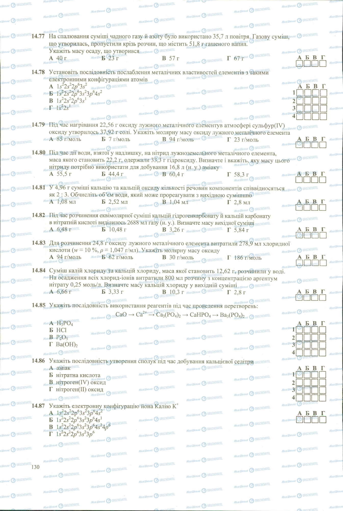 ЗНО Химия 11 класс страница 77-87