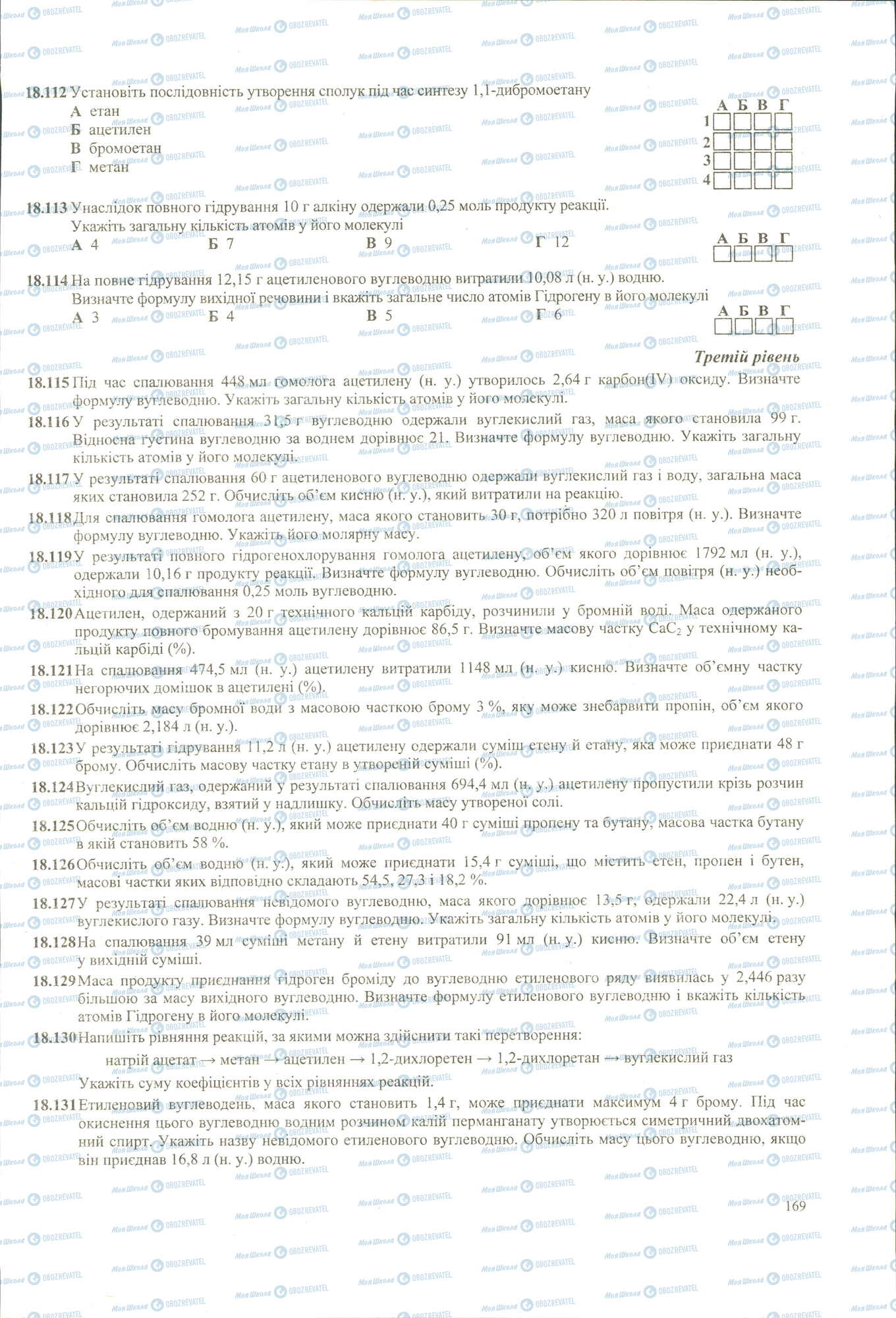 ЗНО Хімія 11 клас сторінка 112-131