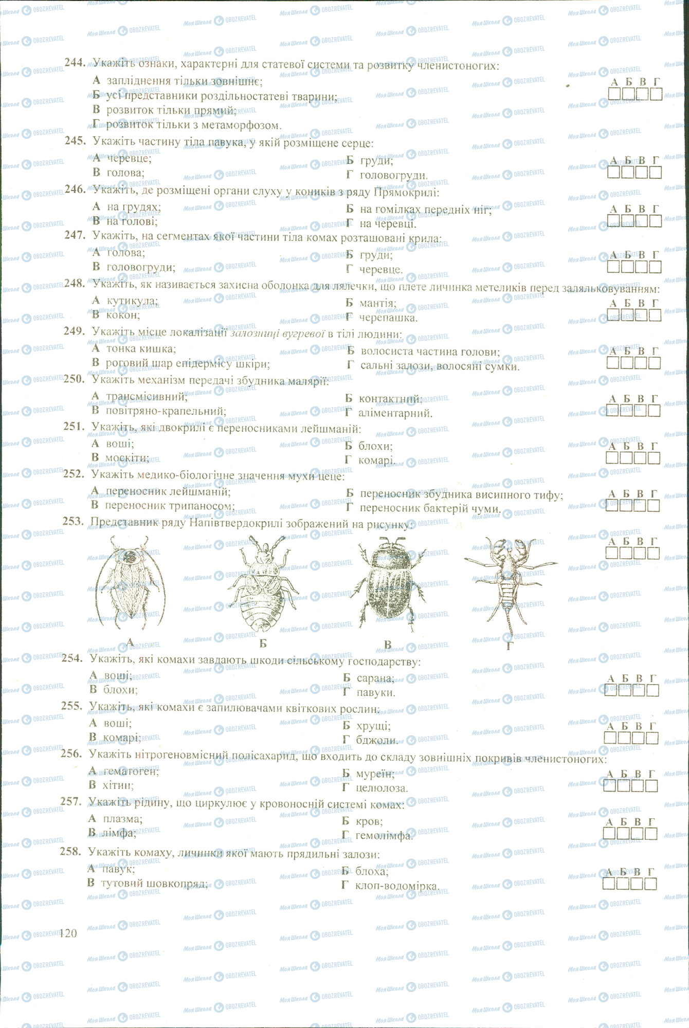 ЗНО Біологія 11 клас сторінка 244-258