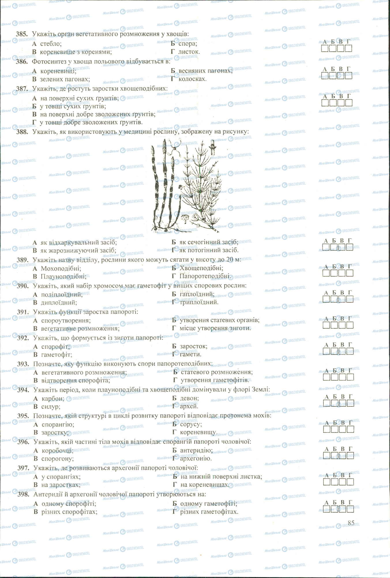 ЗНО Біологія 11 клас сторінка 385-398