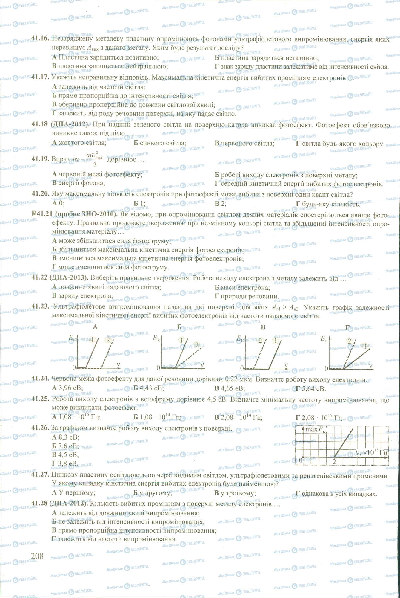 ЗНО Физика 11 класс страница 16-28