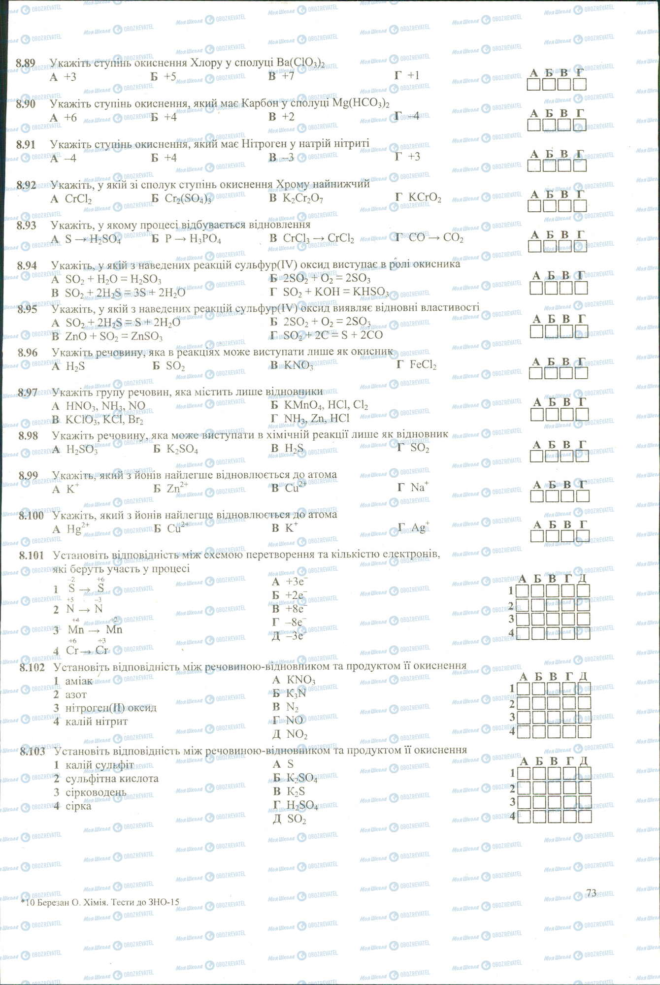 ЗНО Хімія 11 клас сторінка 89-103