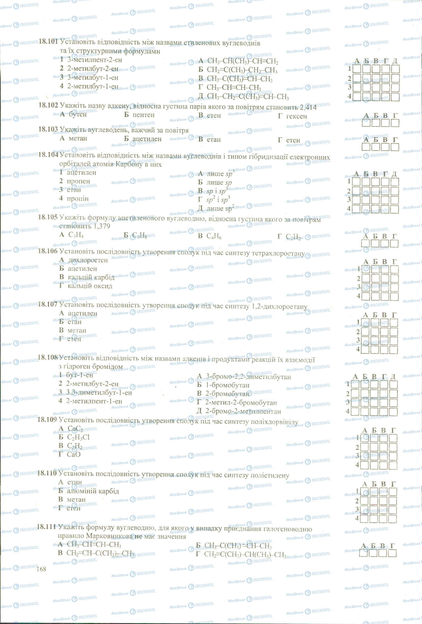 ЗНО Хімія 11 клас сторінка 101-111