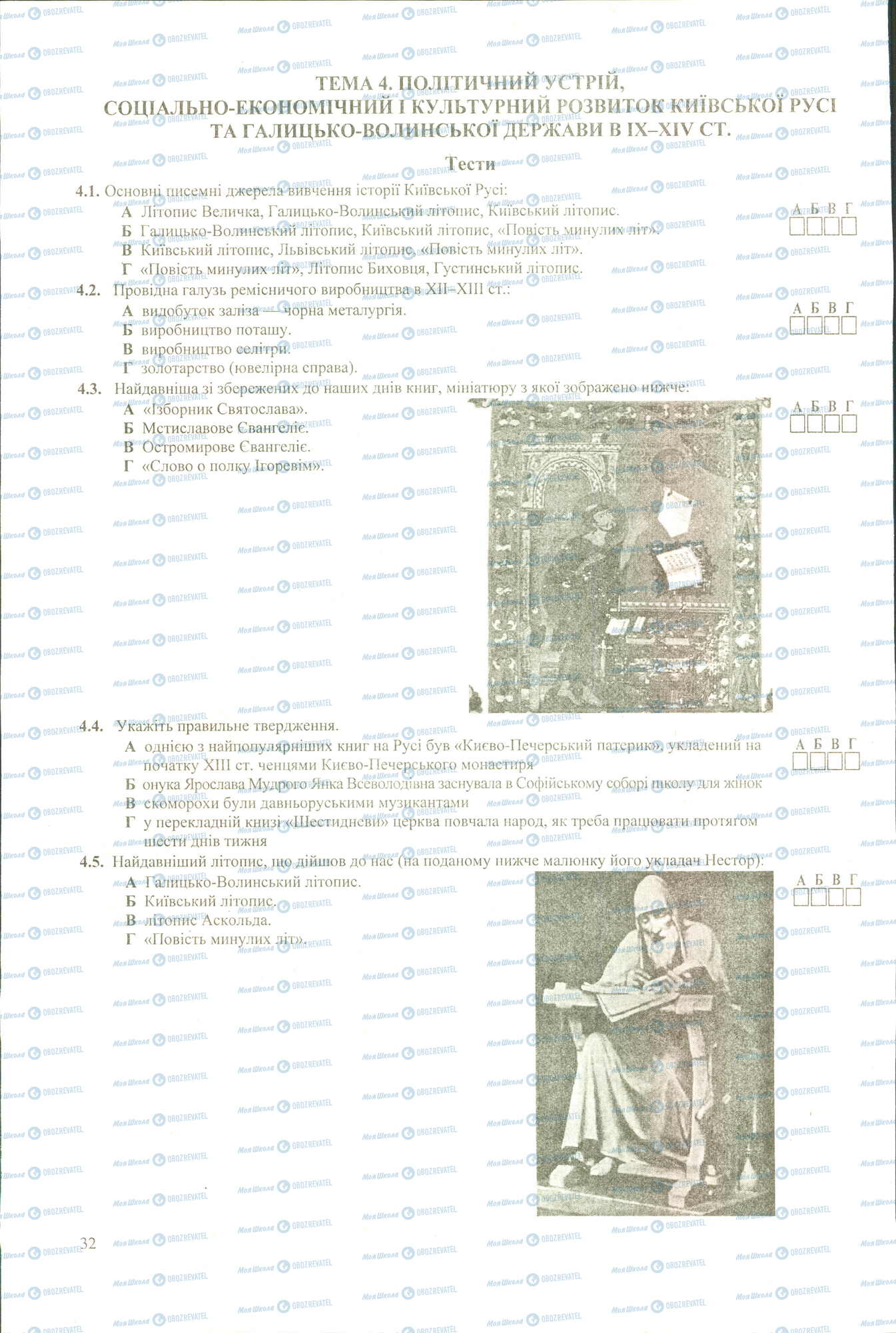 ЗНО Історія України 11 клас сторінка 4.1-4.5