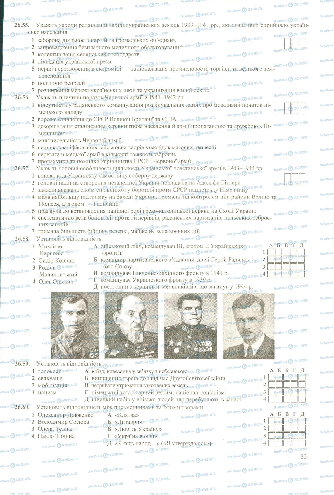 ЗНО Історія України 11 клас сторінка 55-60