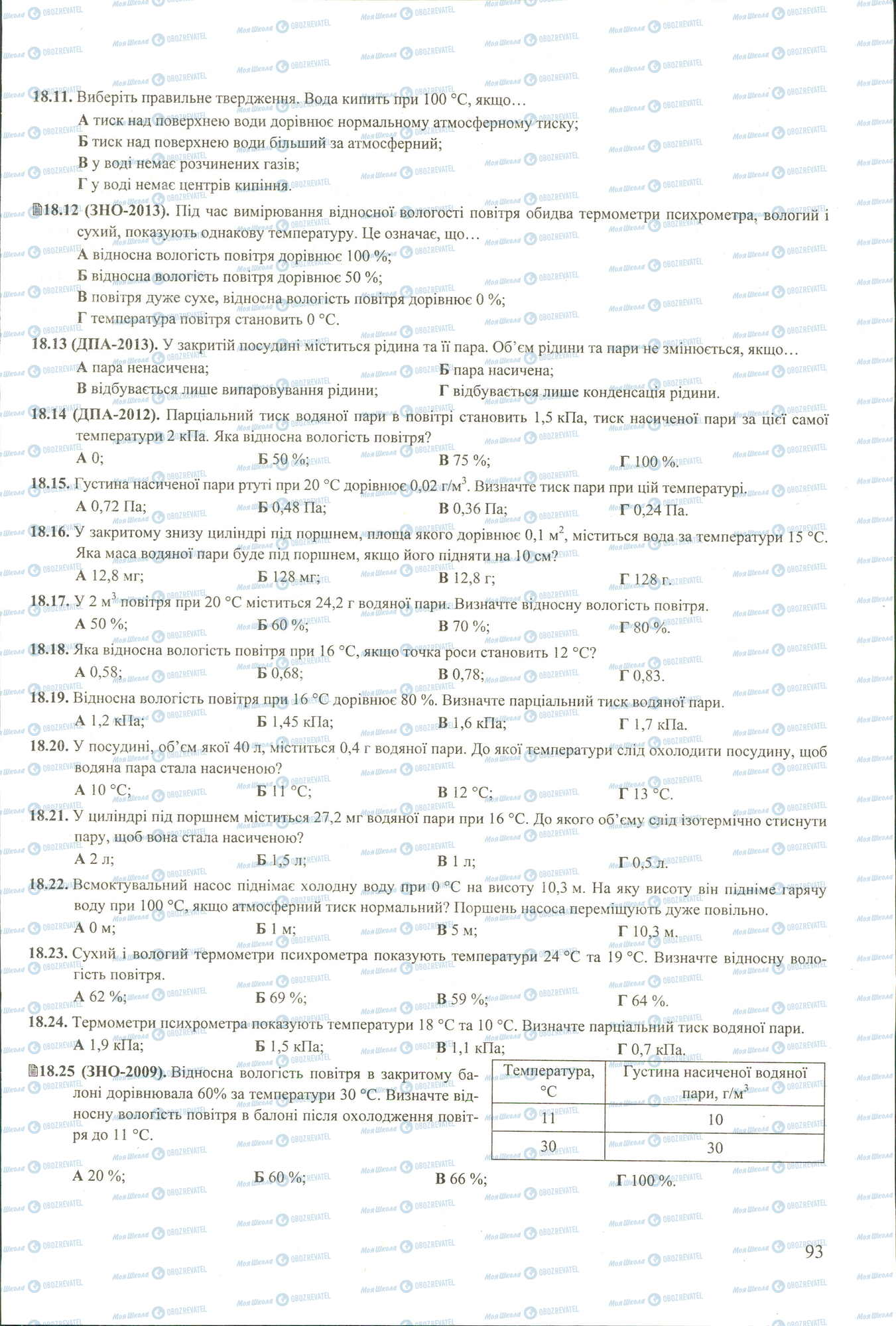 ЗНО Фізика 11 клас сторінка 11-25