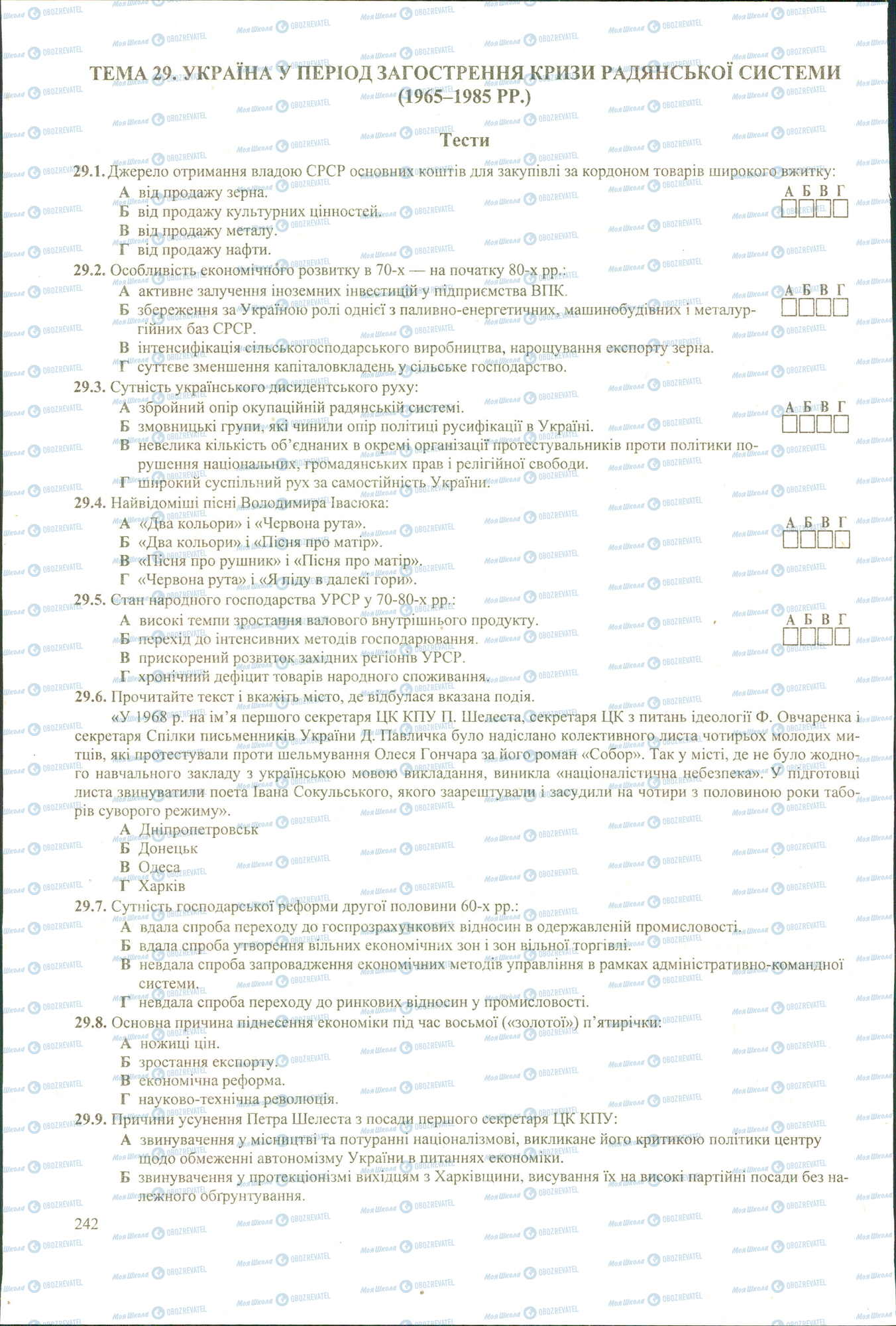 ЗНО Історія України 11 клас сторінка 1-9