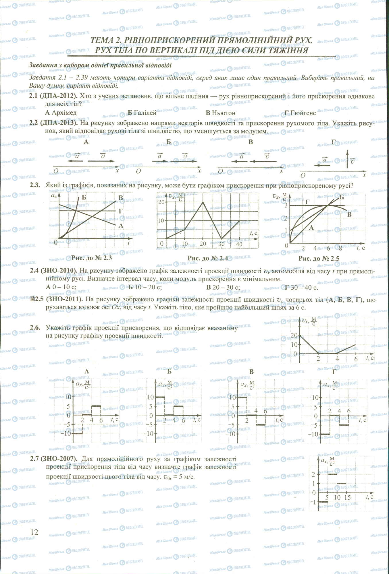 ЗНО Фізика 11 клас сторінка 1-7