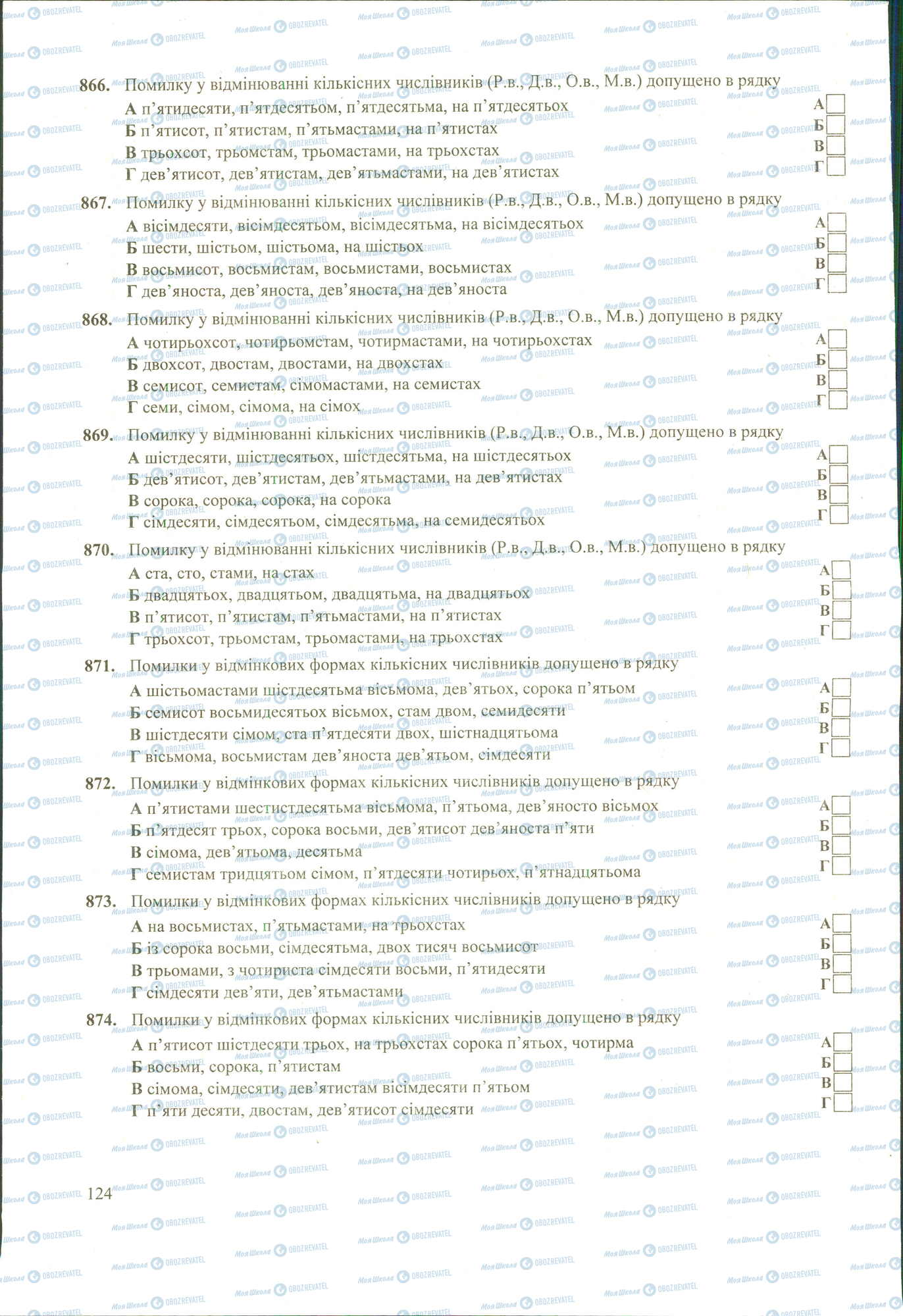 ЗНО Українська мова 11 клас сторінка 866-876