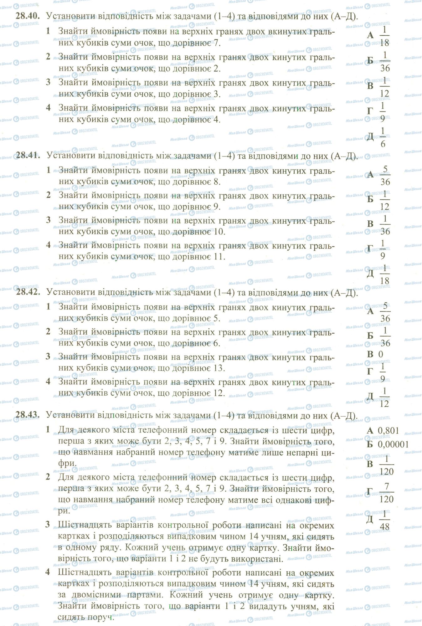 ЗНО Математика 11 клас сторінка 40-43