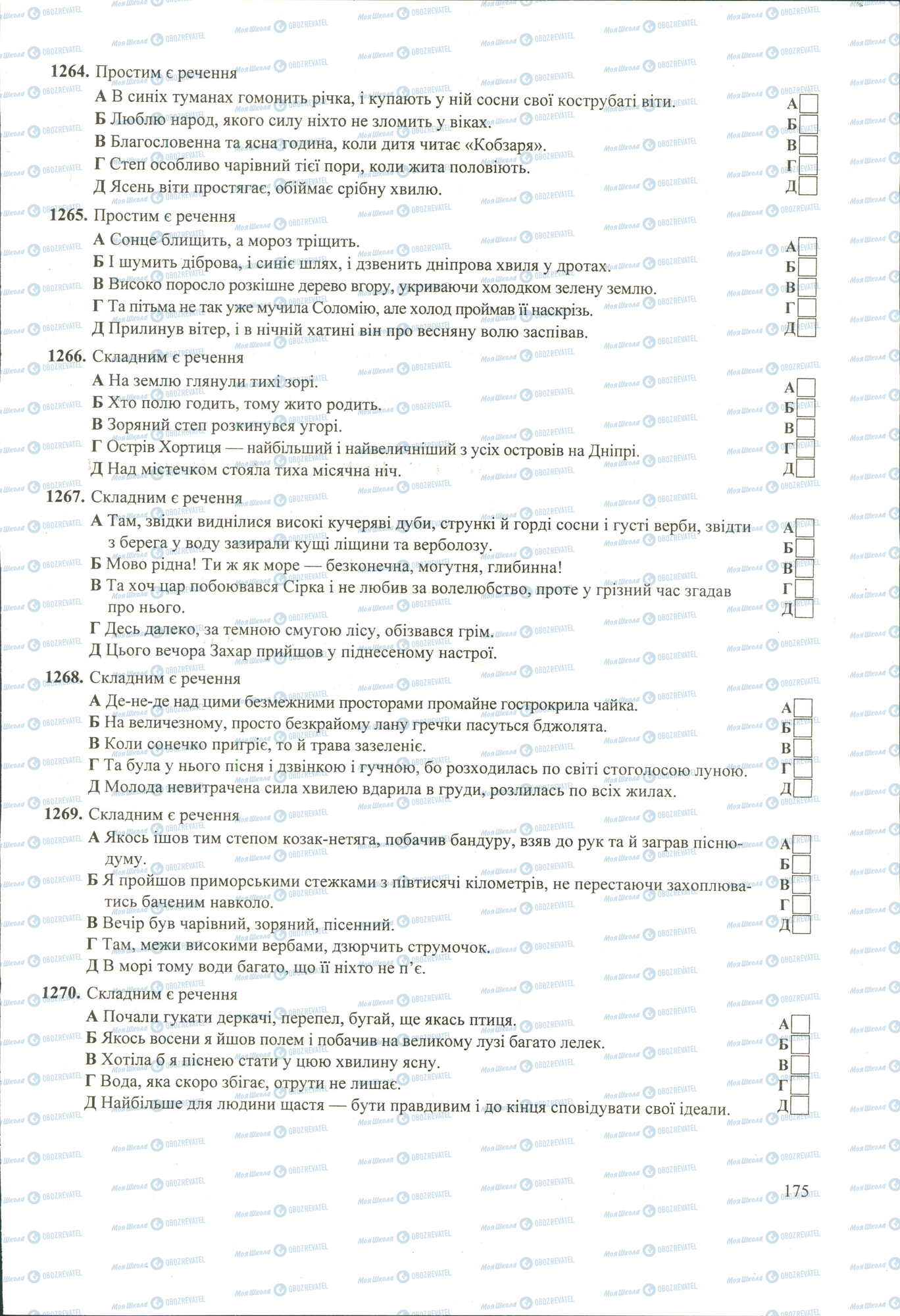 ЗНО Українська мова 11 клас сторінка 1264-1270