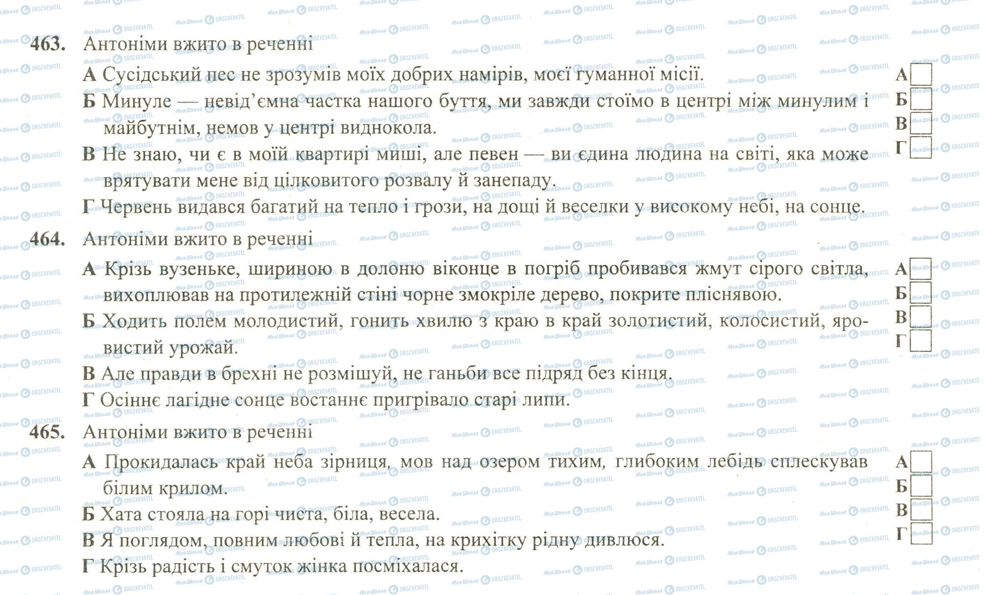 ЗНО Українська мова 11 клас сторінка 463-465