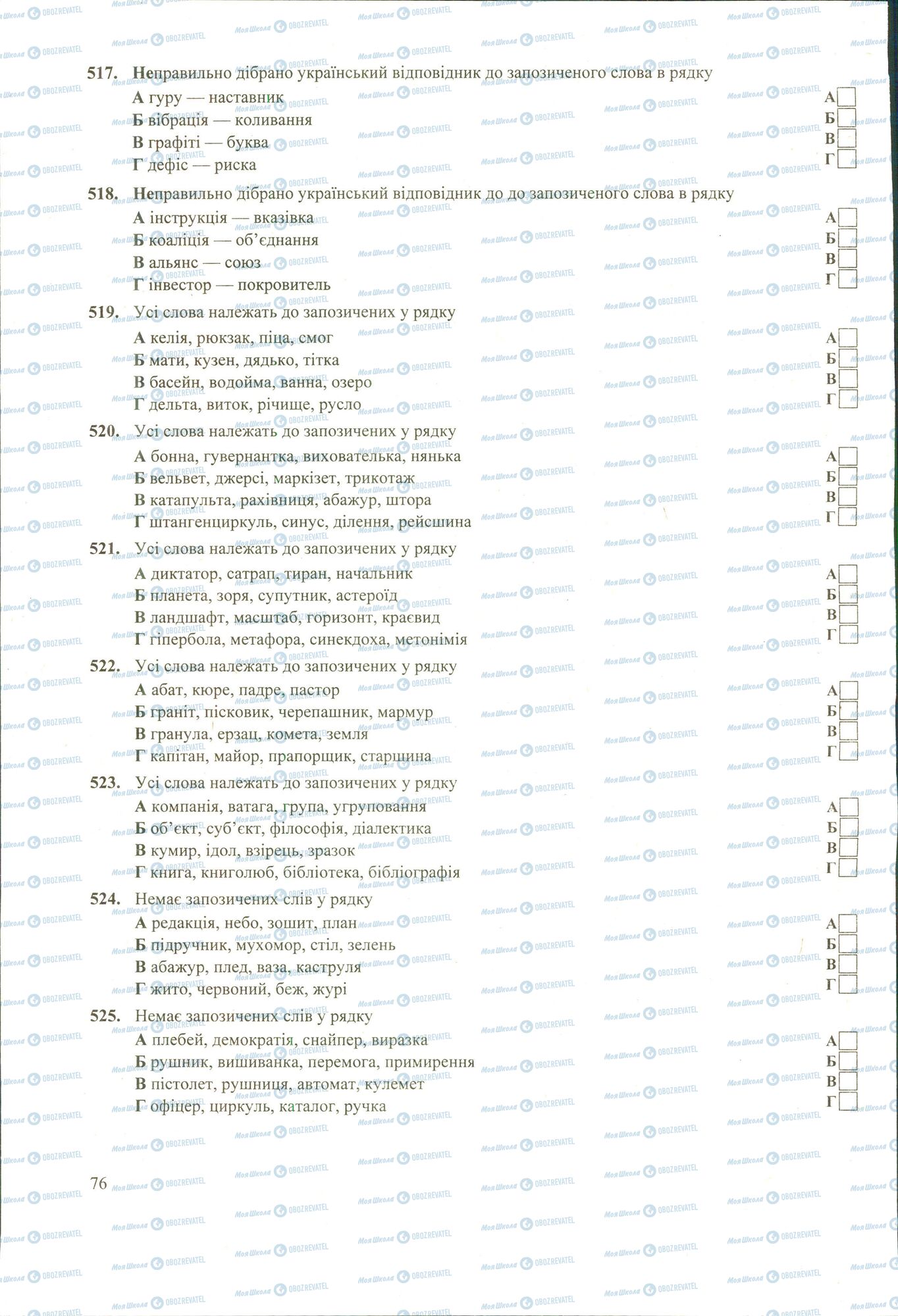 ЗНО Українська мова 11 клас сторінка 517-525