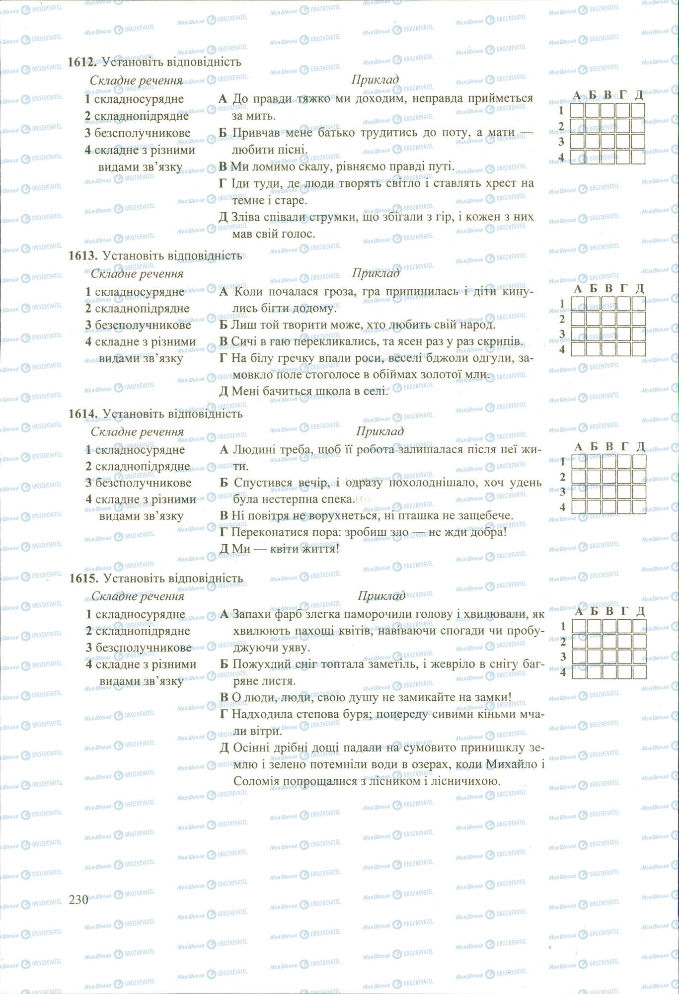 ЗНО Укр мова 11 класс страница 1612-1615