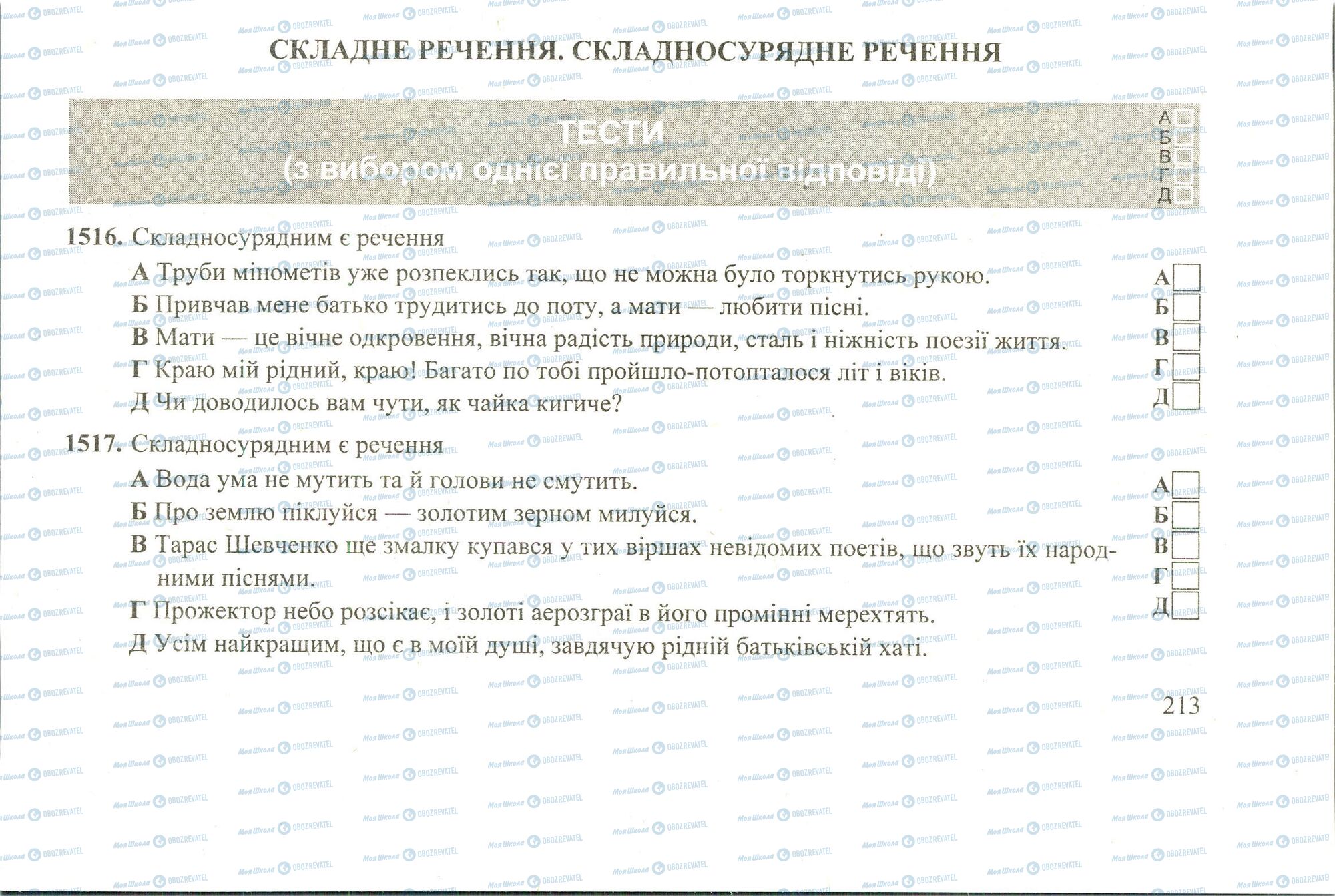 ЗНО Українська мова 11 клас сторінка 1516-1517