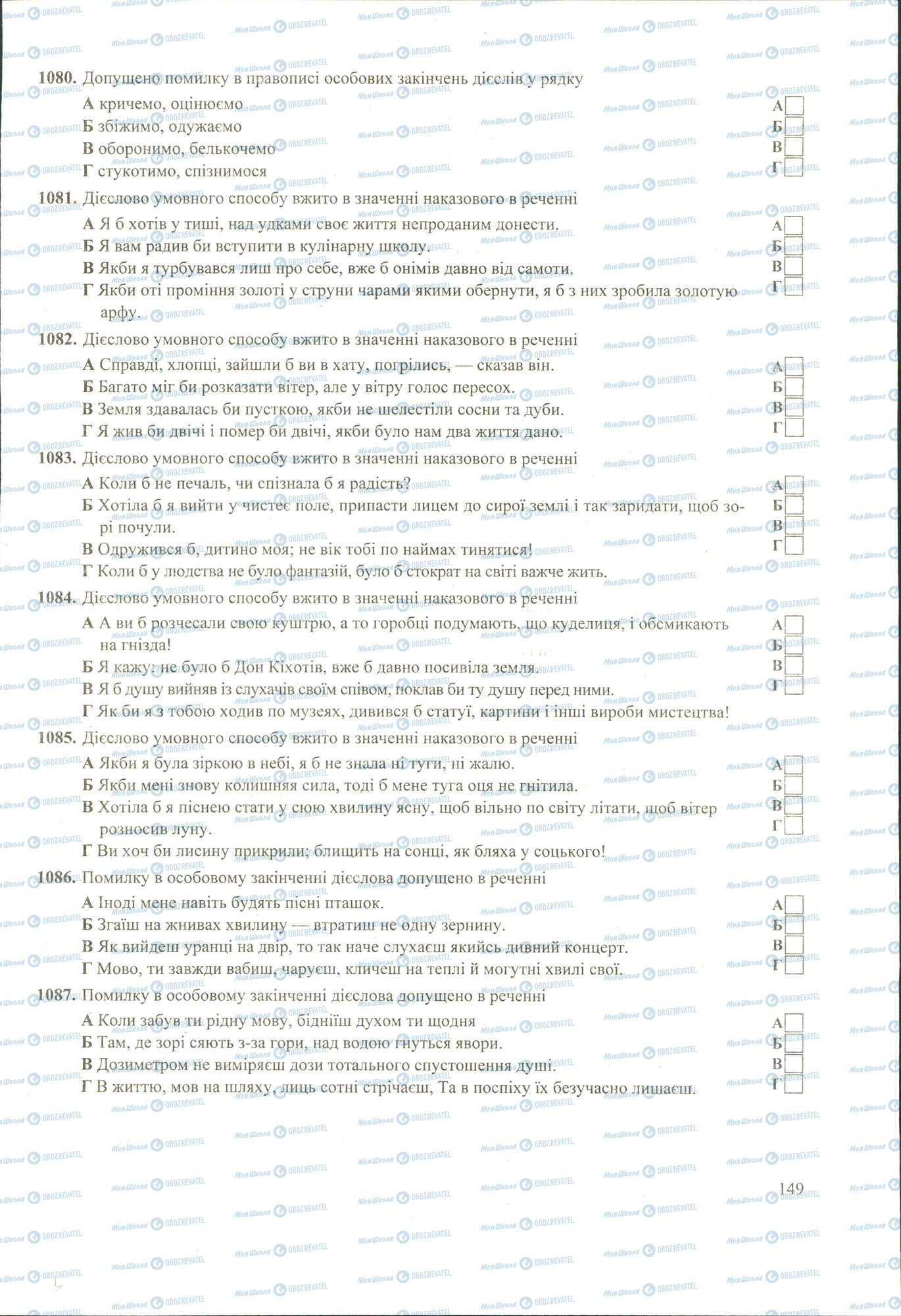 ЗНО Українська мова 11 клас сторінка 1080-1087