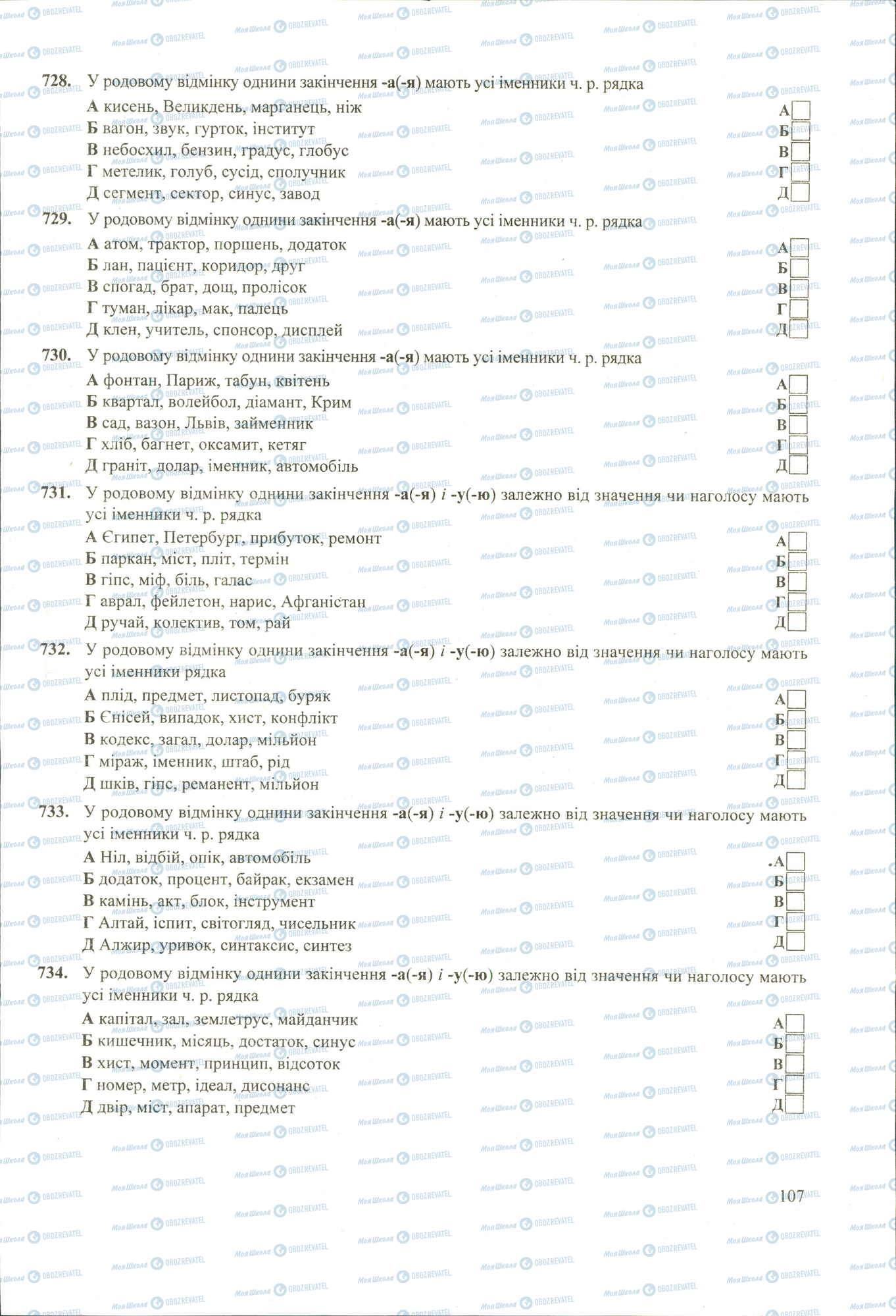 ЗНО Українська мова 11 клас сторінка 728-734