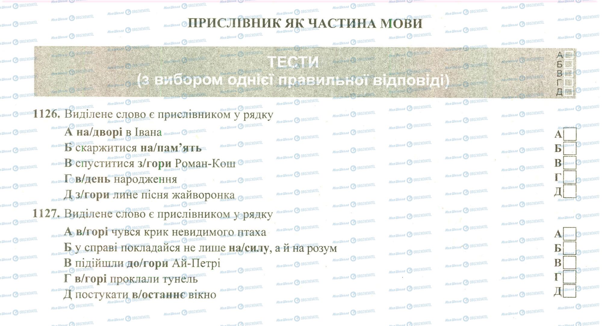 ЗНО Українська мова 11 клас сторінка 1126-1127