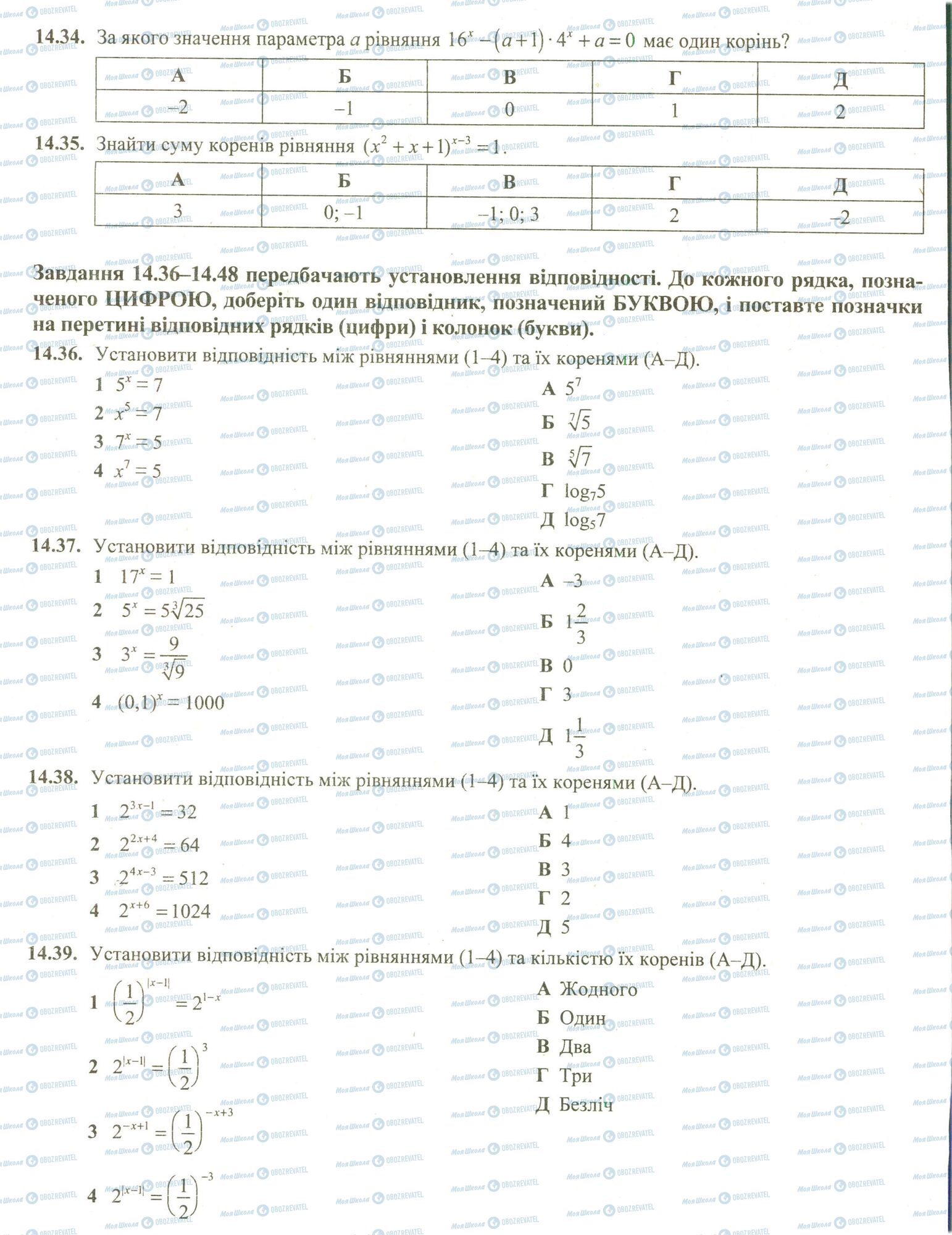ЗНО Математика 11 клас сторінка 34-39