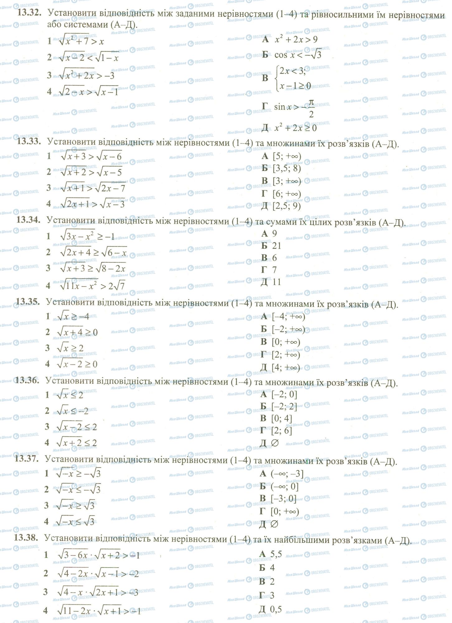 ЗНО Математика 11 клас сторінка 32-38