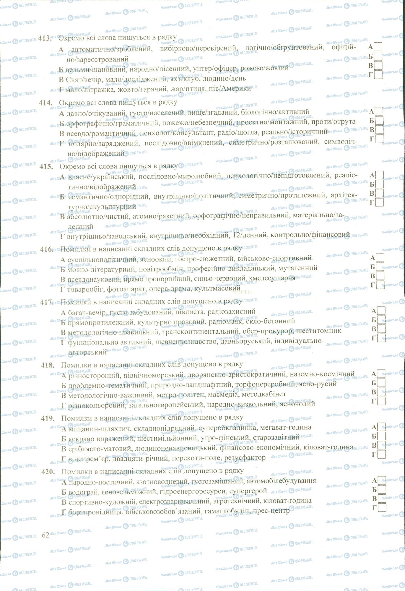 ЗНО Українська мова 11 клас сторінка 413-420