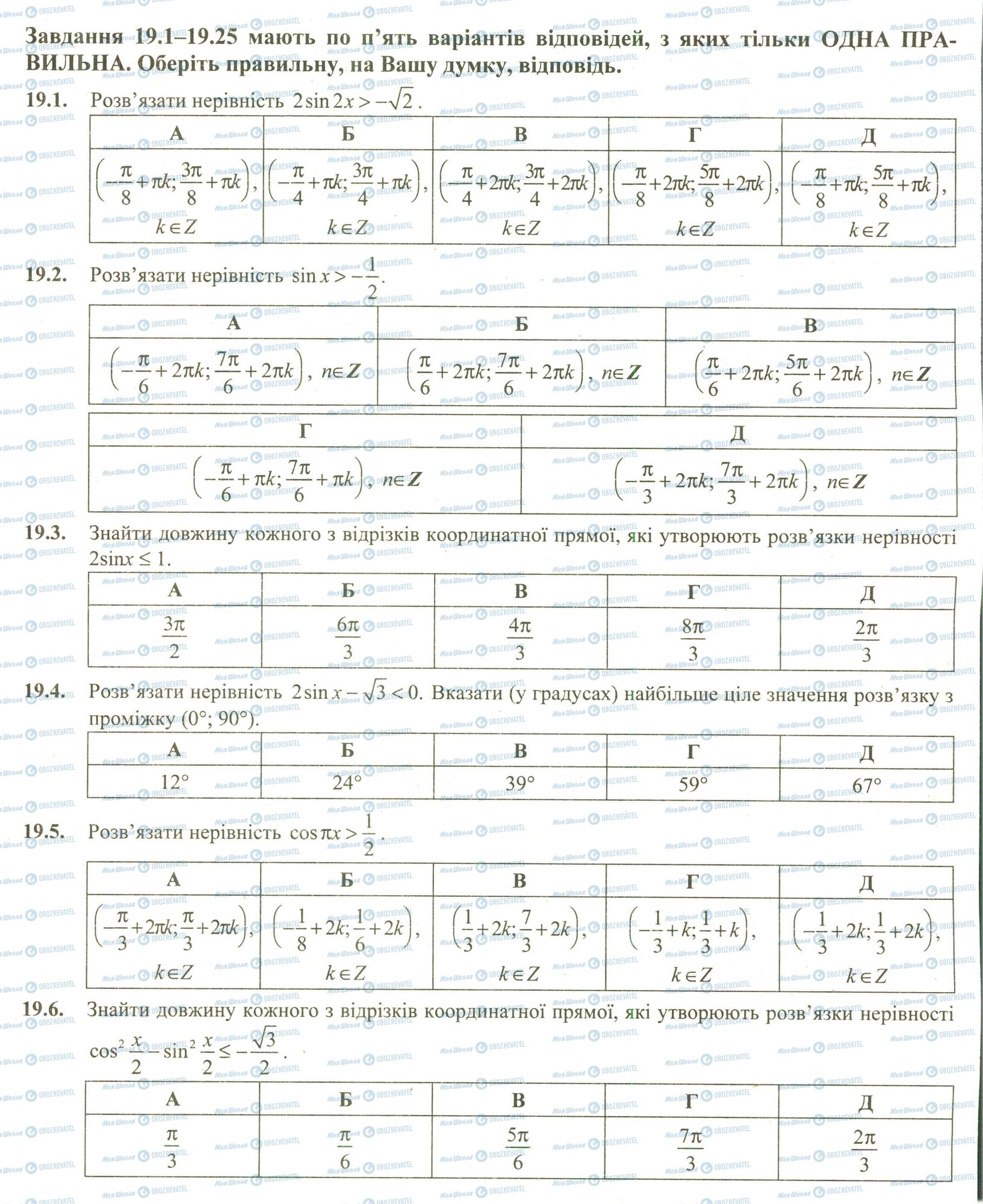 ЗНО Математика 11 класс страница 1-6