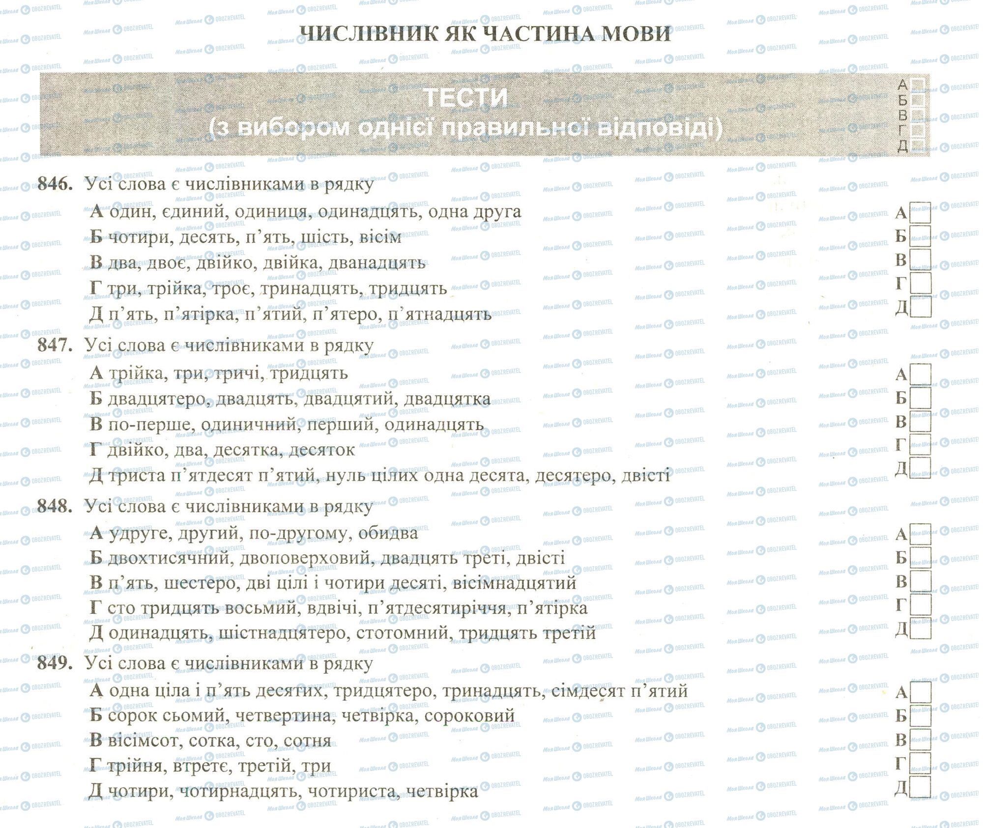 ЗНО Українська мова 11 клас сторінка 846-849