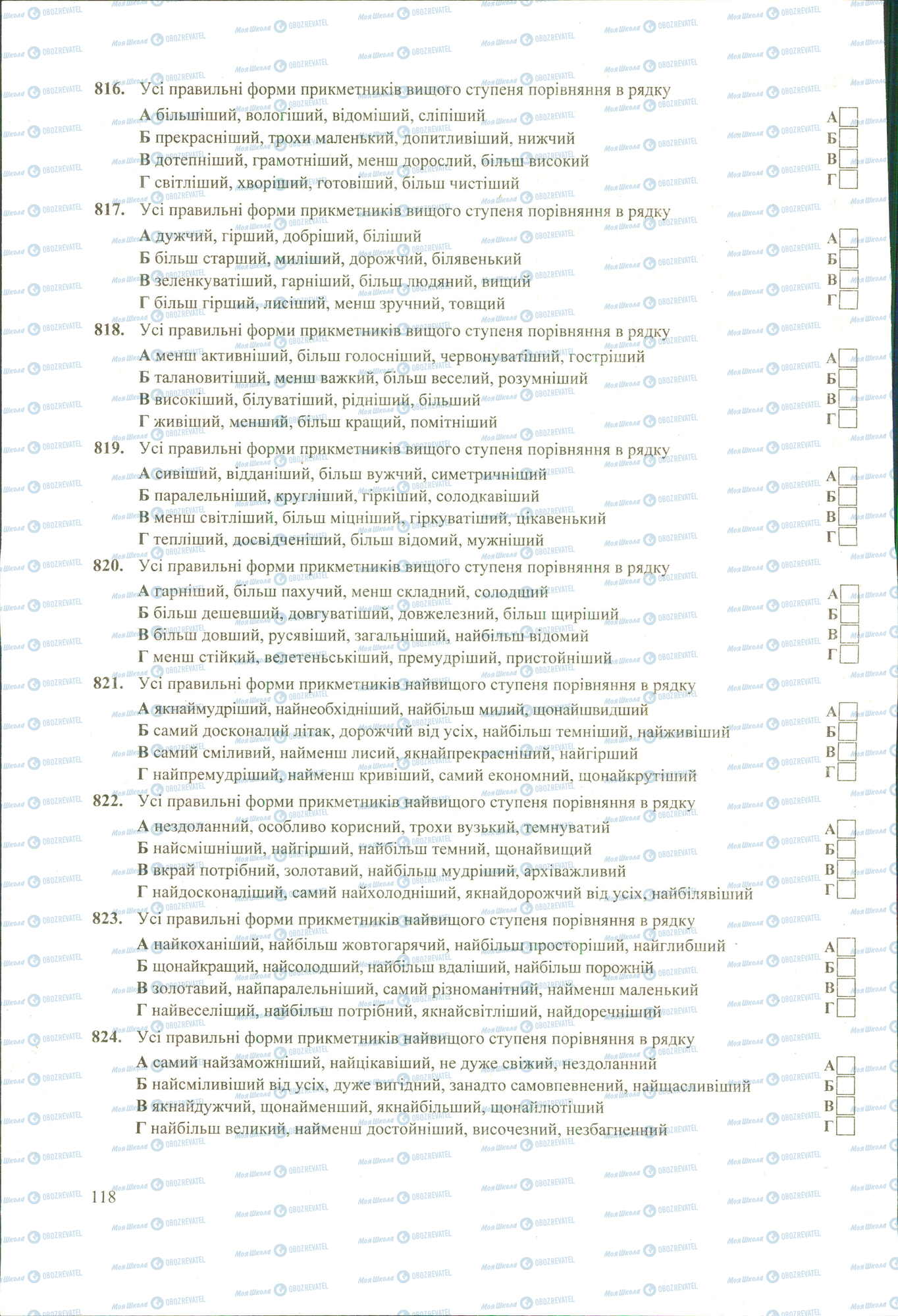 ЗНО Українська мова 11 клас сторінка 816-824