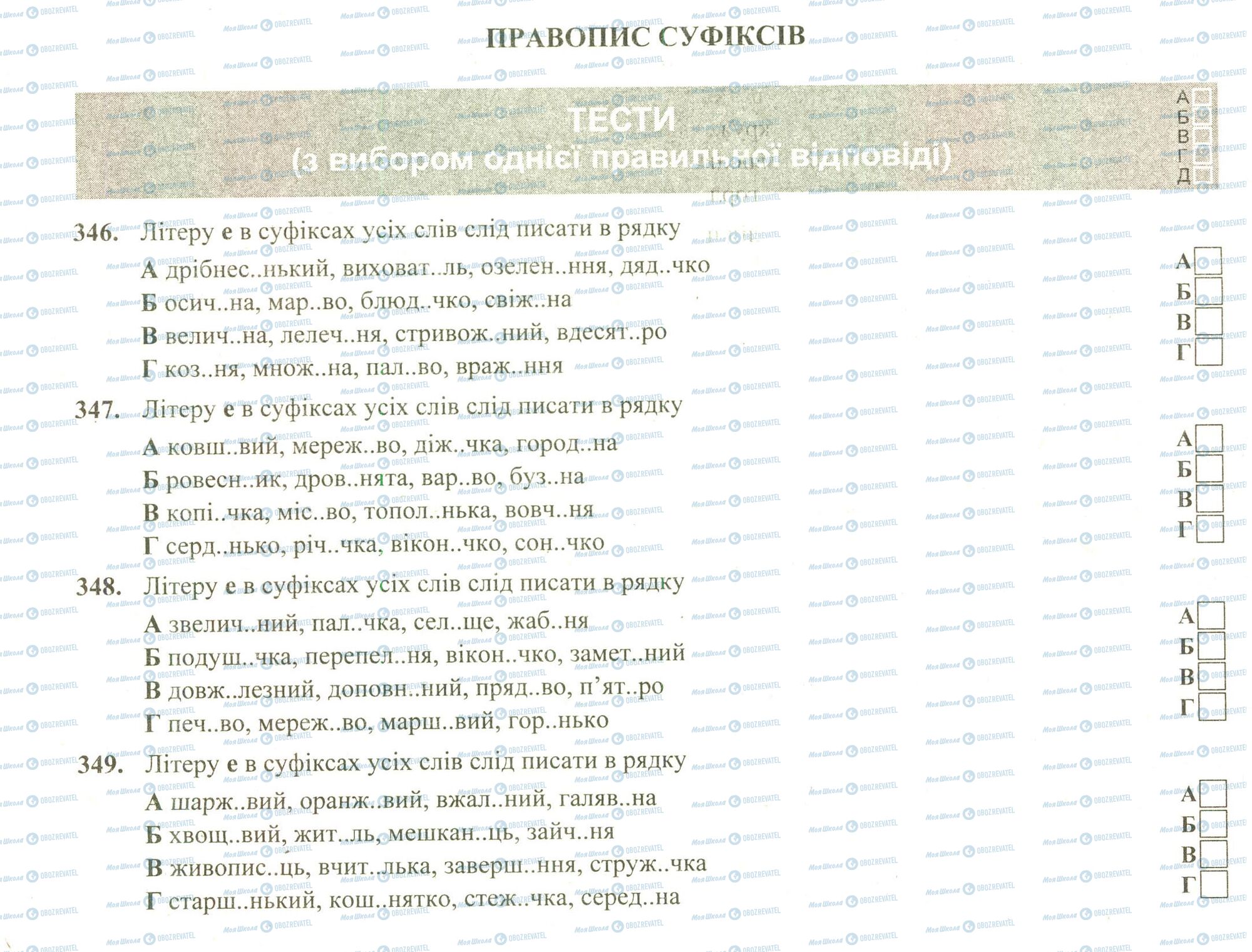 ЗНО Українська мова 11 клас сторінка 346-349