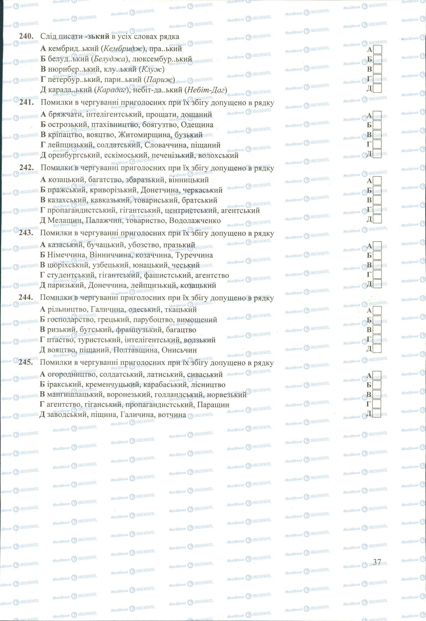 ЗНО Українська мова 11 клас сторінка 240-245