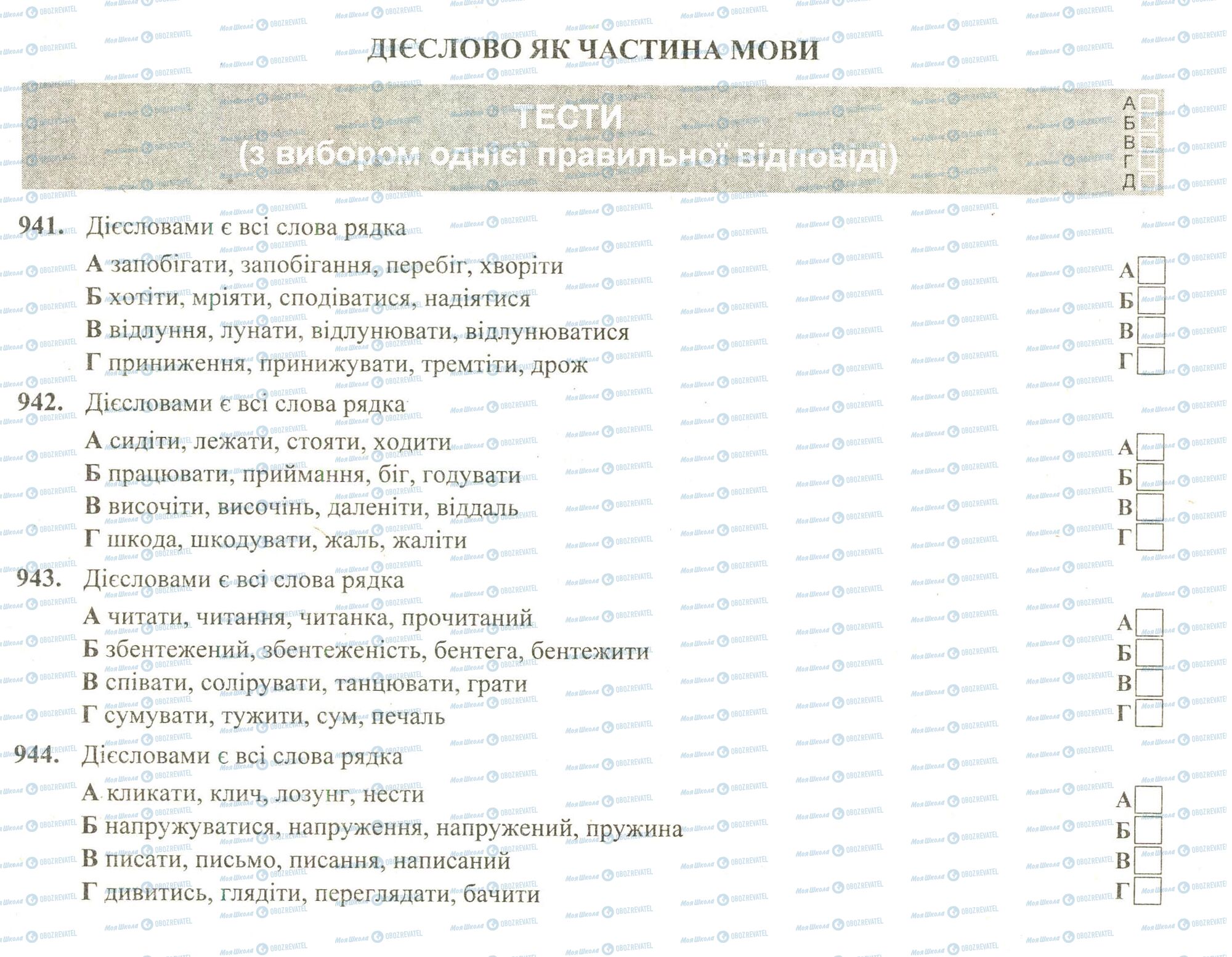 ЗНО Українська мова 11 клас сторінка 941-944
