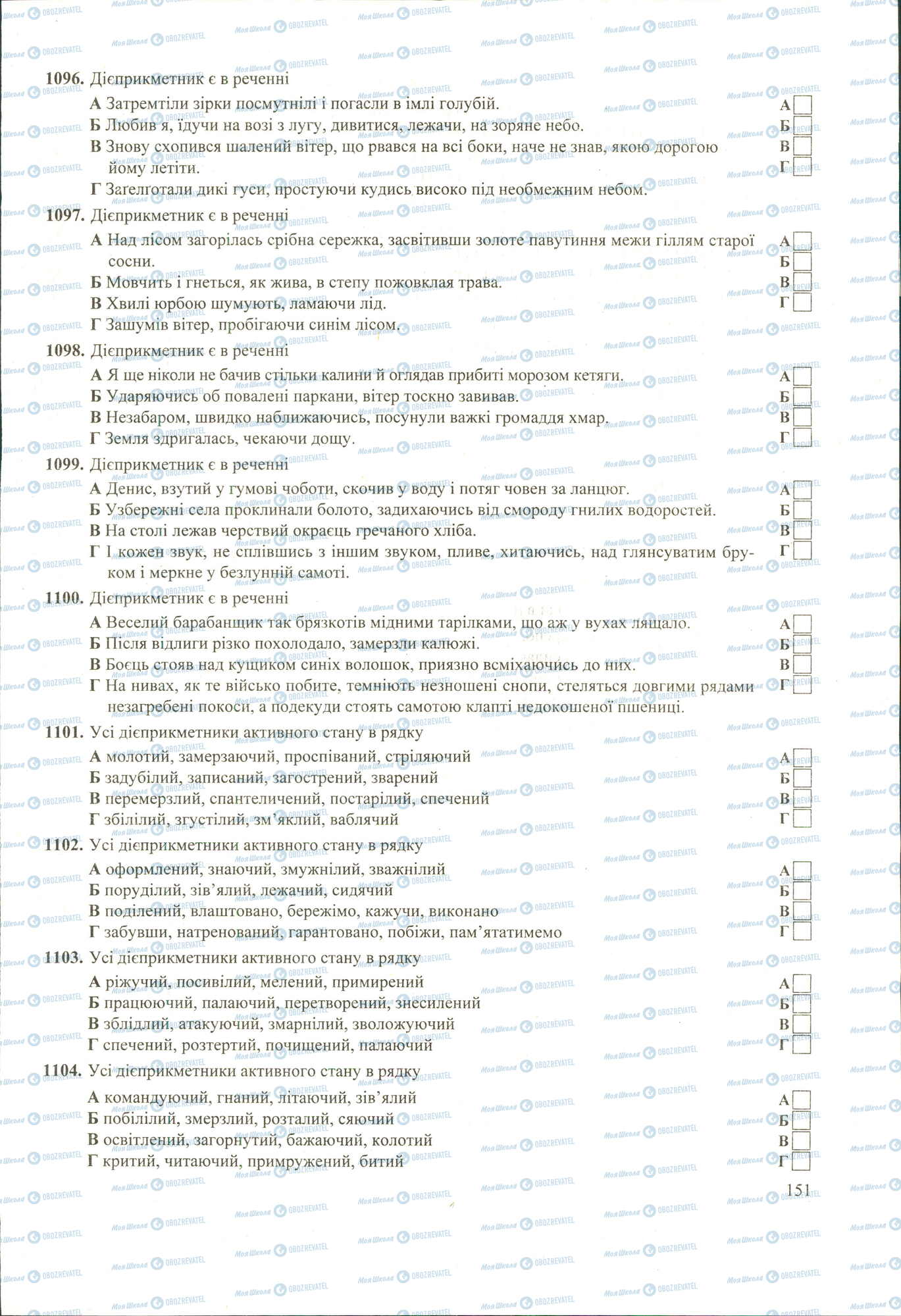 ЗНО Українська мова 11 клас сторінка 1096-1104