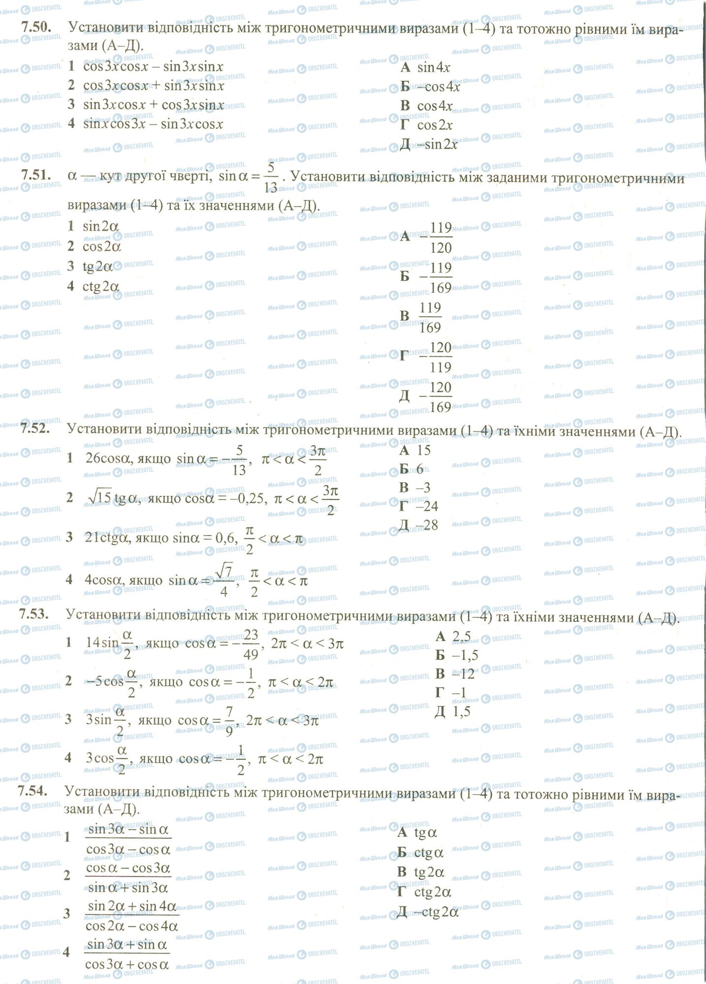 ЗНО Математика 11 клас сторінка 50-54