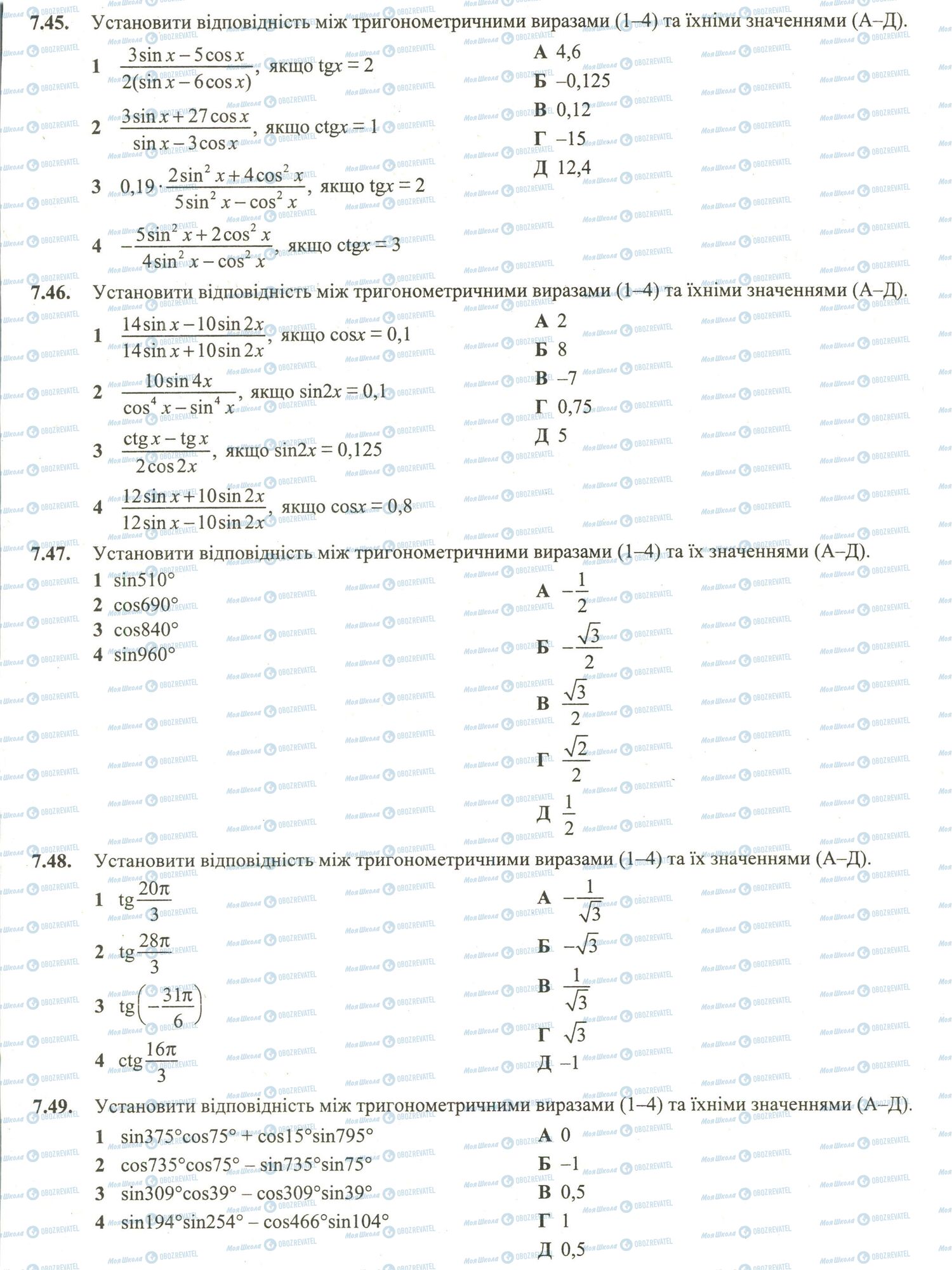 ЗНО Математика 11 клас сторінка 45-49
