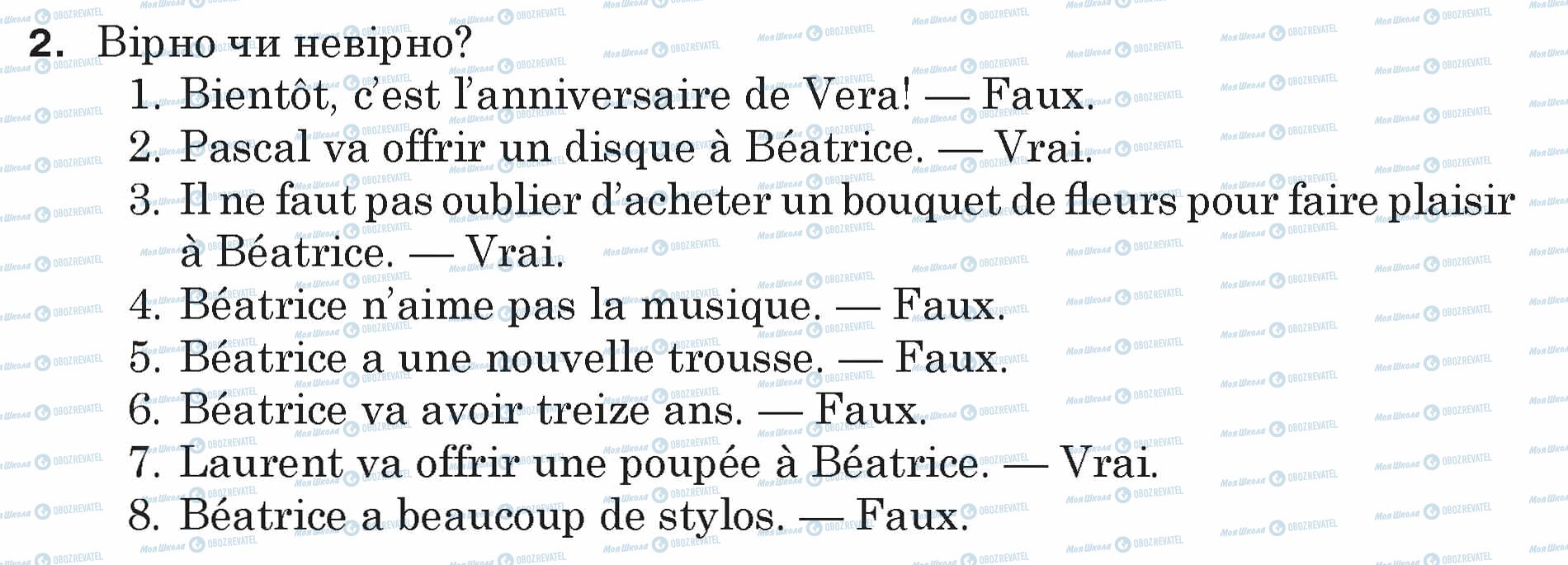 ГДЗ Французька мова 5 клас сторінка 2