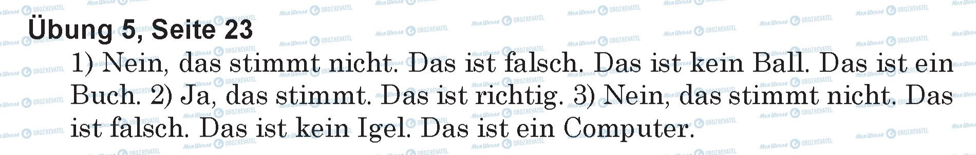 ГДЗ Німецька мова 5 клас сторінка Ubung 5, Seite 23