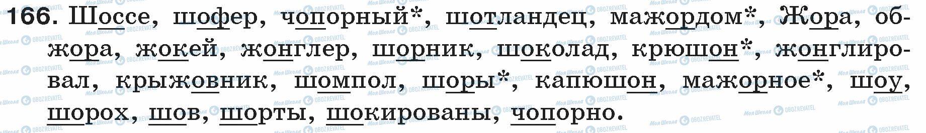 ГДЗ Російська мова 5 клас сторінка 166