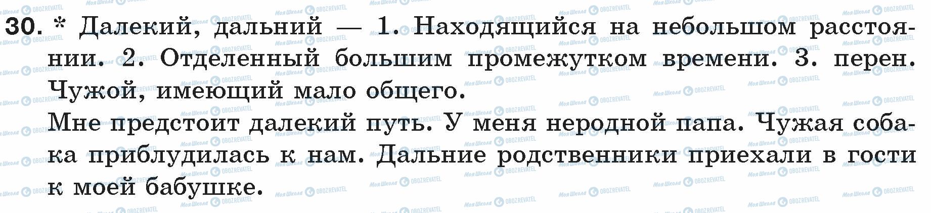 ГДЗ Російська мова 5 клас сторінка 30