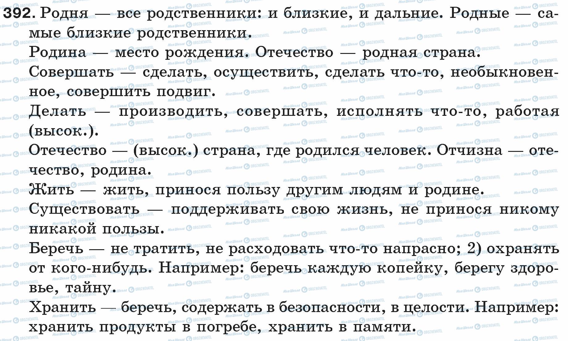 ГДЗ Російська мова 5 клас сторінка 392