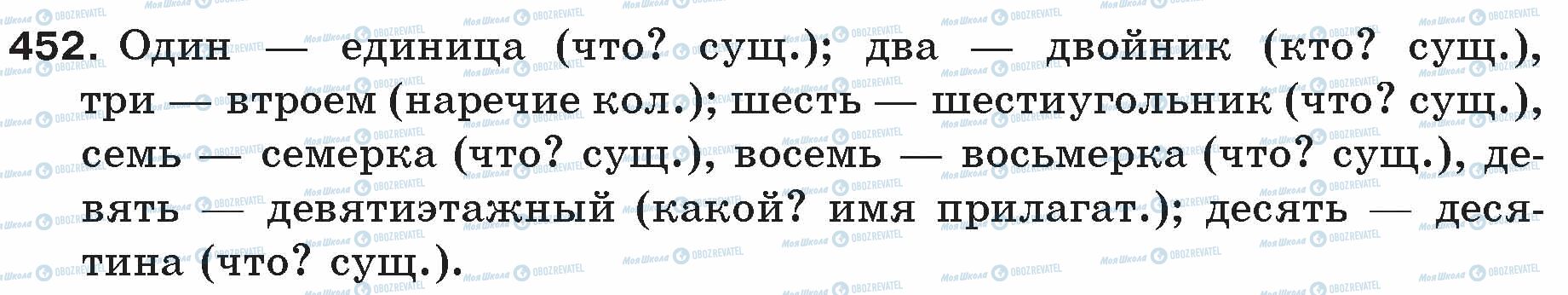 ГДЗ Російська мова 5 клас сторінка 452