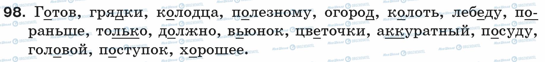 ГДЗ Російська мова 5 клас сторінка 98