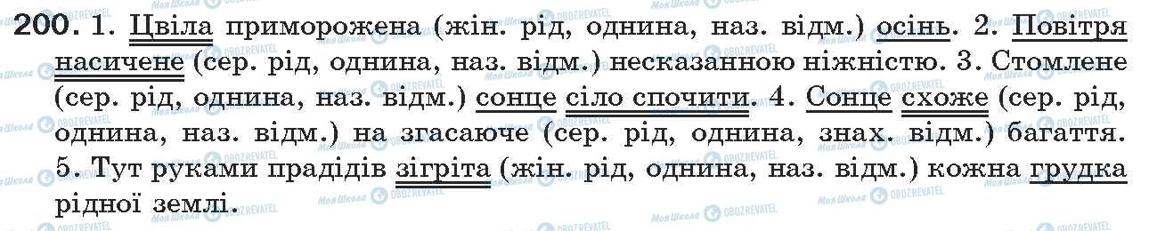 ГДЗ Українська мова 7 клас сторінка 200