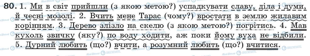 ГДЗ Українська мова 7 клас сторінка 80