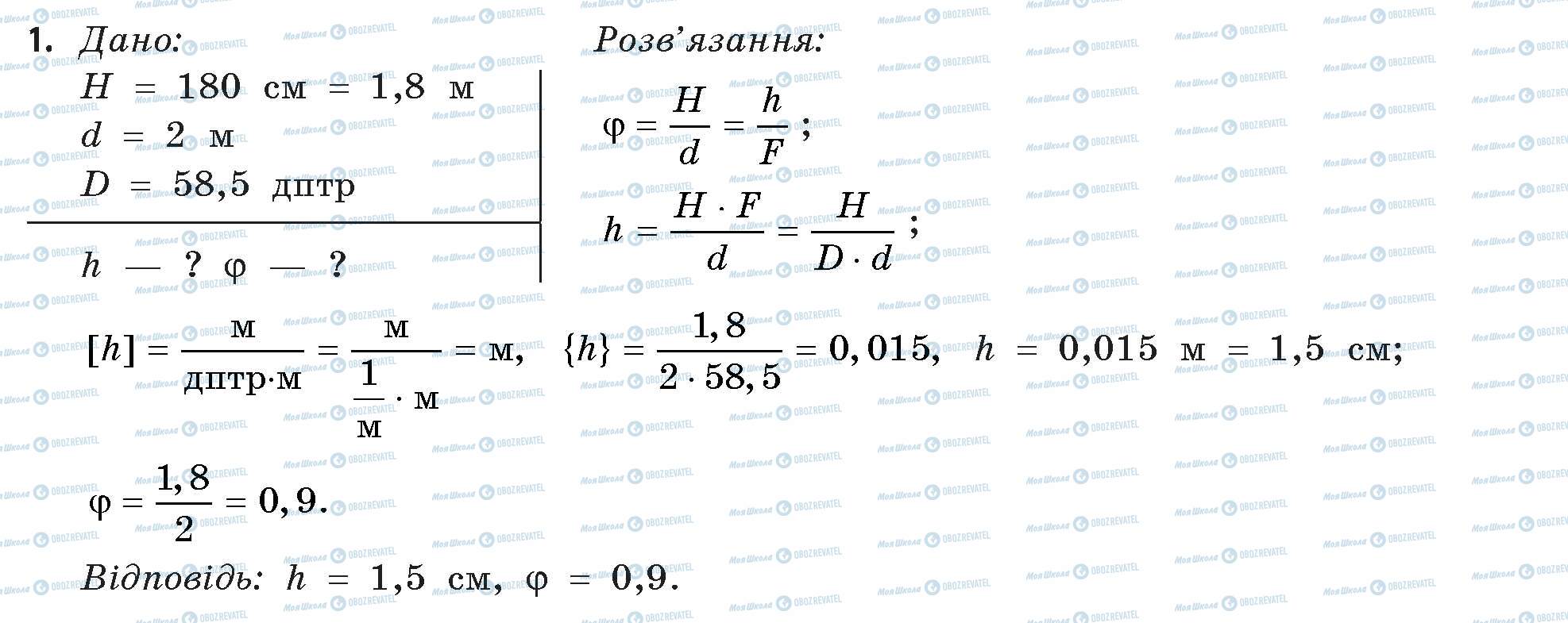 ГДЗ Фізика 11 клас сторінка 1