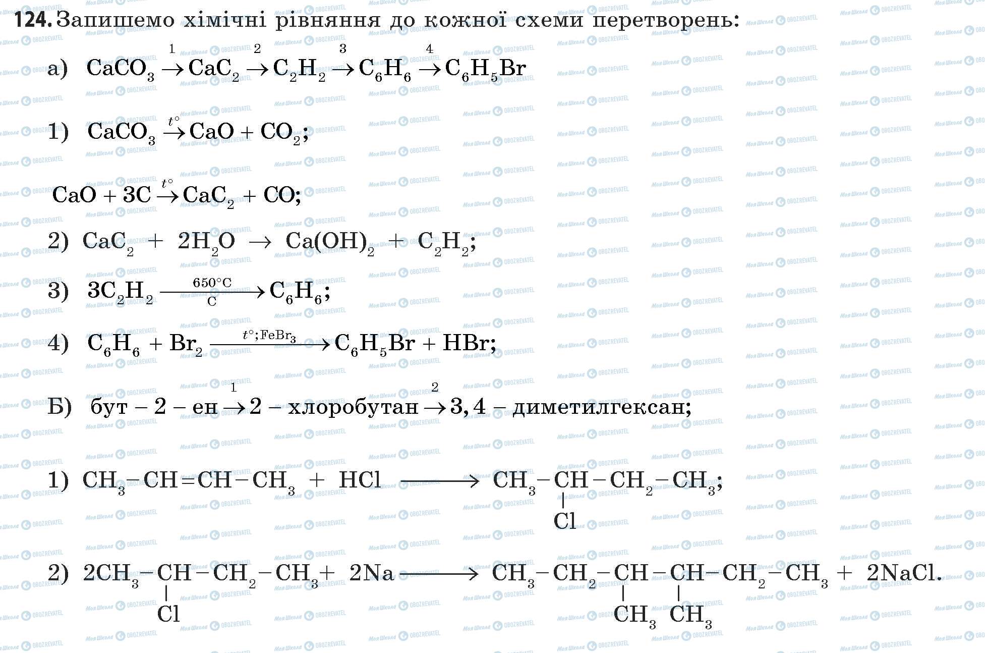 ГДЗ Хімія 11 клас сторінка 124